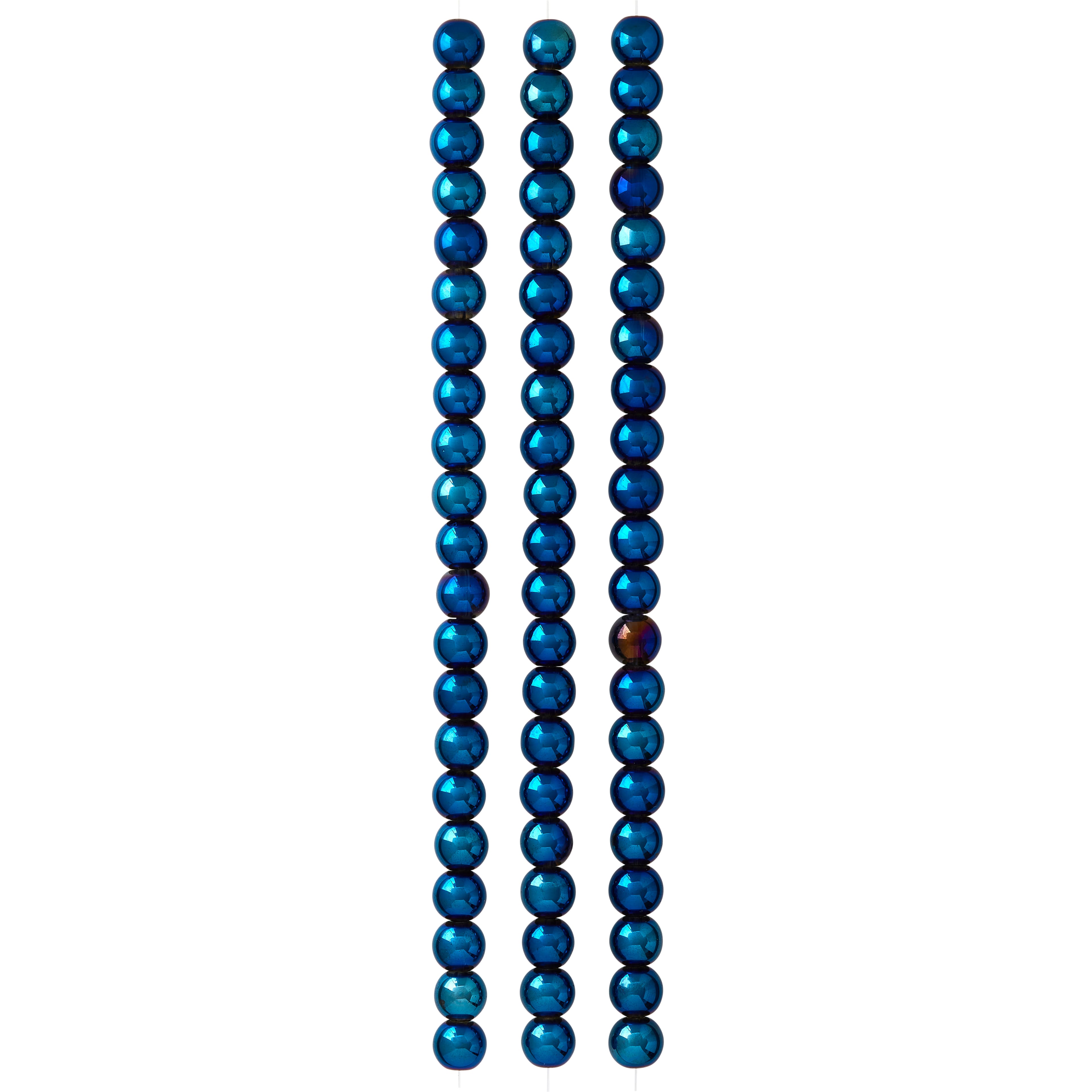 12 Pack: Iris Blue Round Glass Beads, 8mm by Bead Landing™