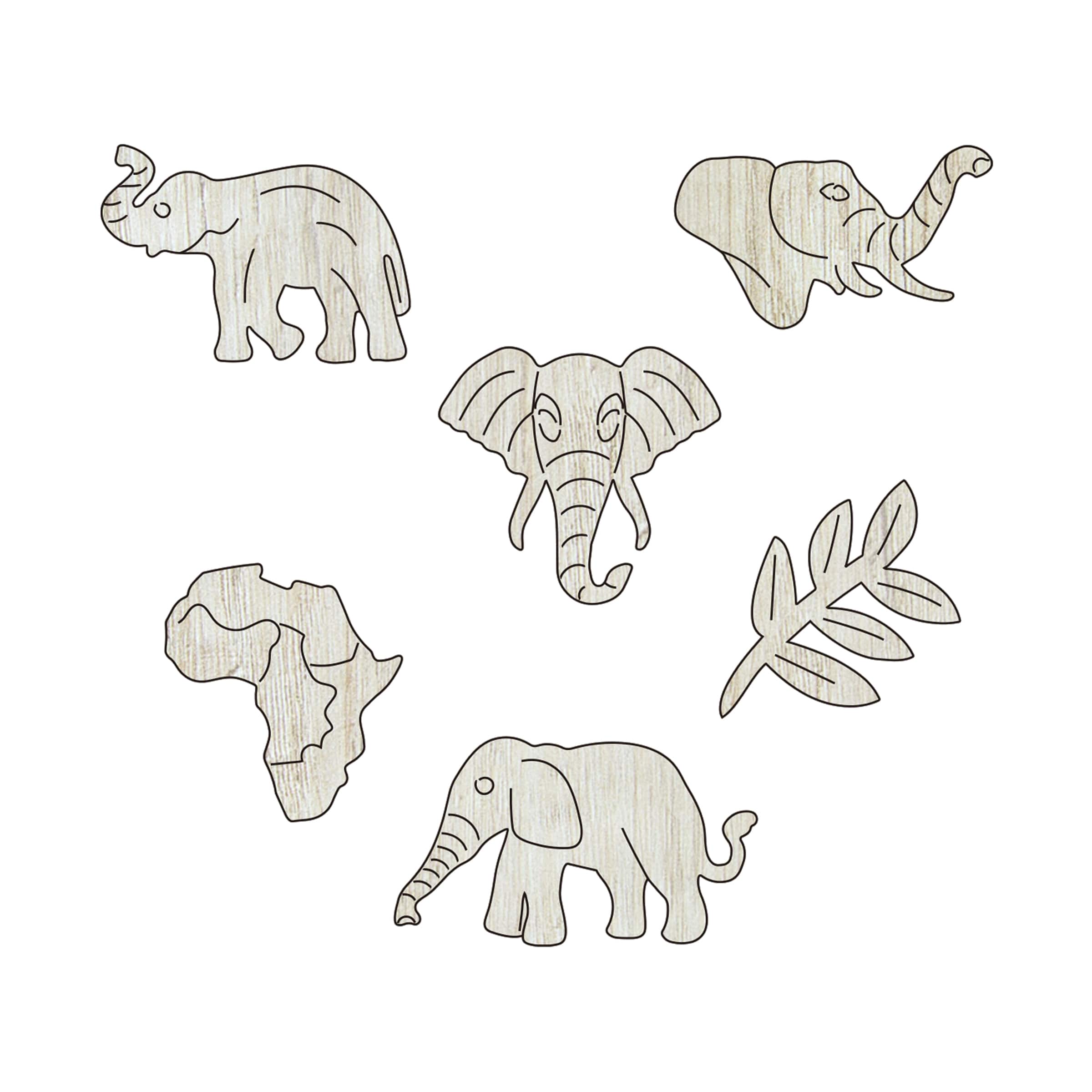 Wooden Jigsaw Puzzle Set - Elephant & Sprung: 406 Pcs