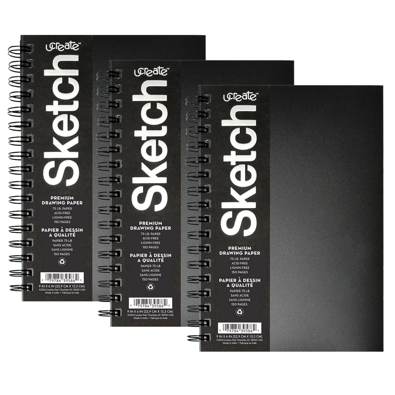 Pacon® UCreate® 9" x 6" Poly Cover Sketchbook, 3ct.