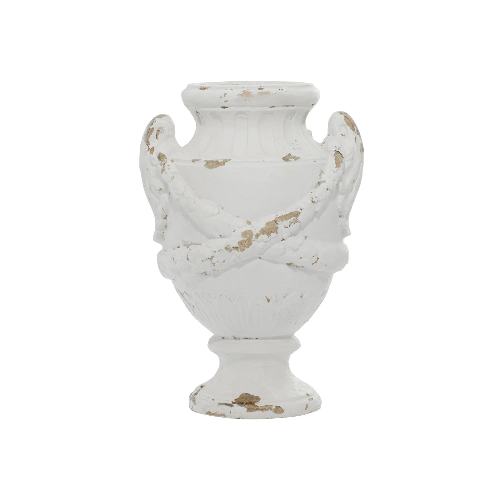 White Fiberglass Farmhouse Vase, 18" x 11" x 11"