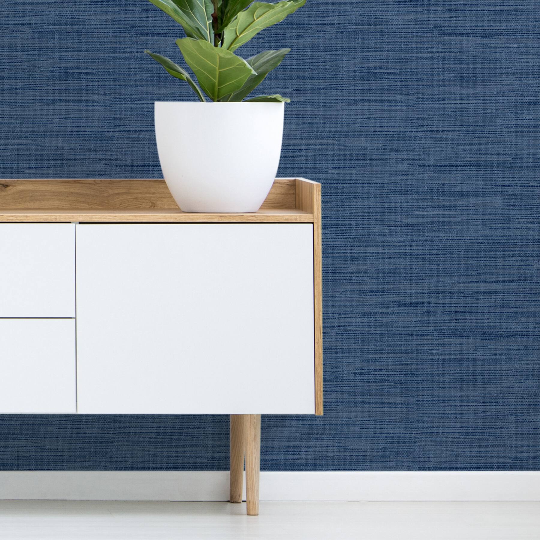InHome Avery Weave Navy Peel & Stick Wallpaper