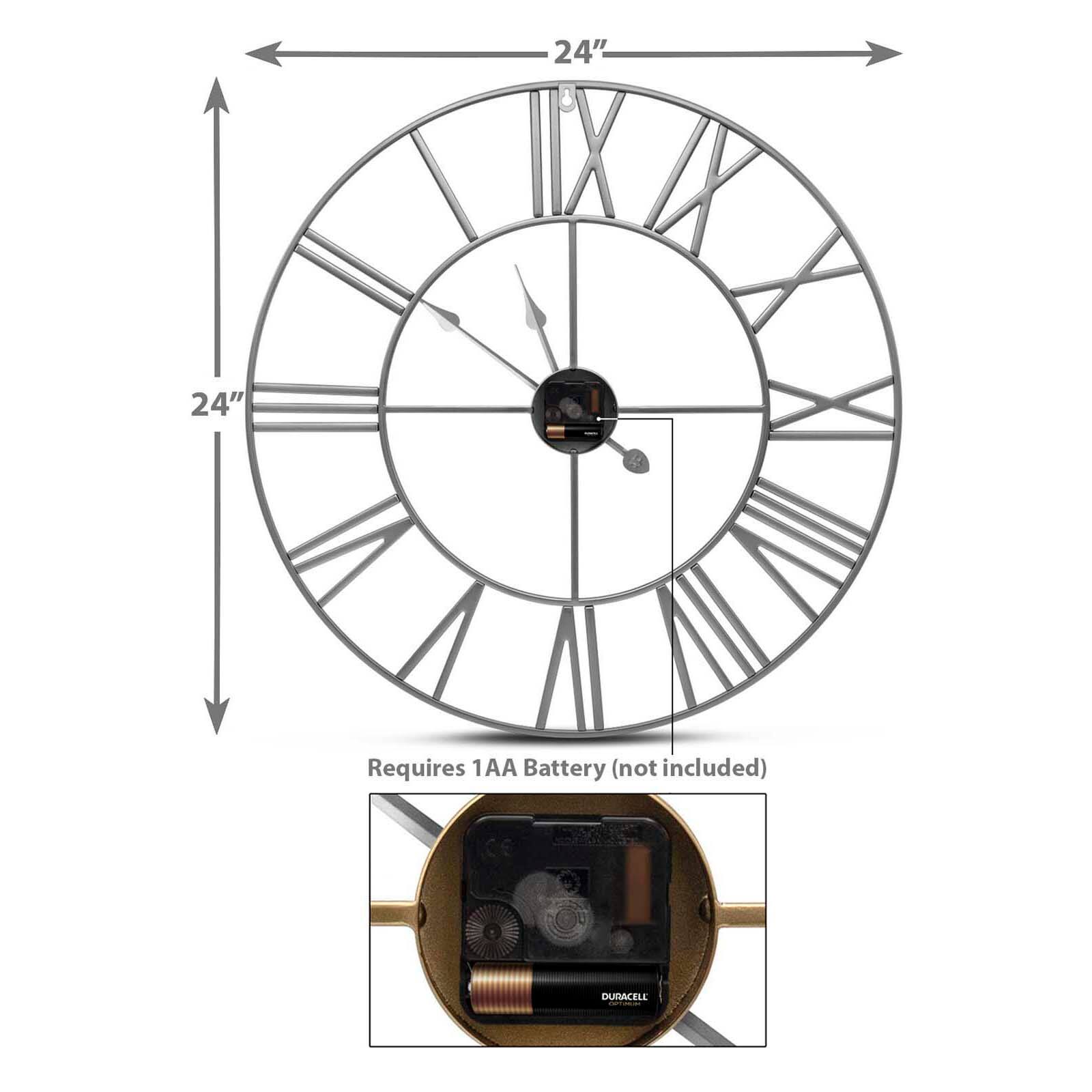 Sorbus® 24" Round Oversized Wall Clock