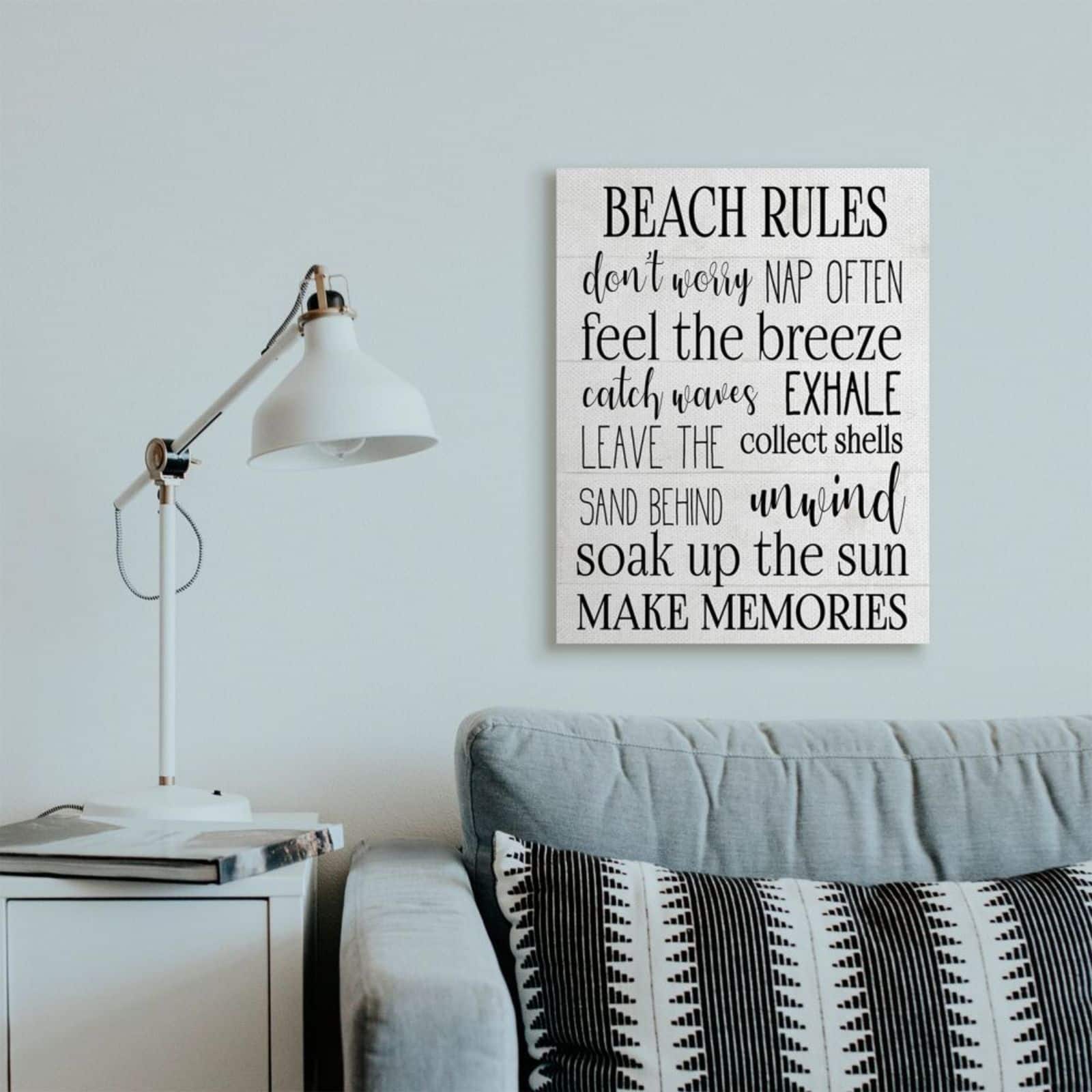 Stupell Industries Beach House Rules Canvas Wall Art