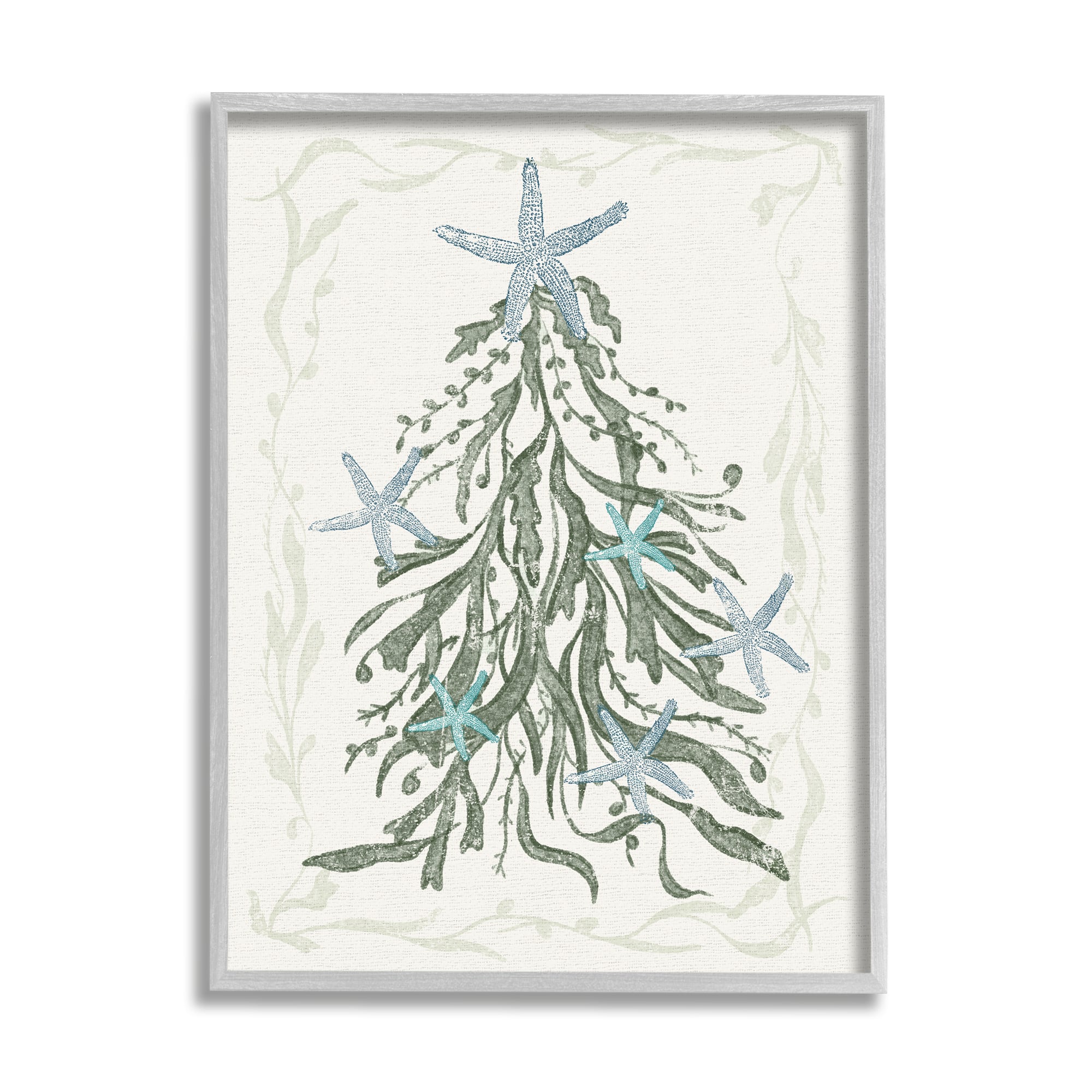 Stupell Industries Nautical Christmas Tree Sea Life Framed Giclee Art