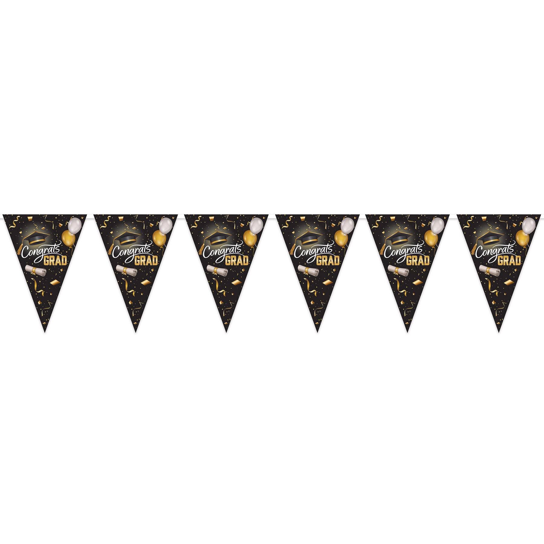 Beistle 25Ft Black & Gold Graduation Oversized Pennant Banner | 25 ft | Michaels®