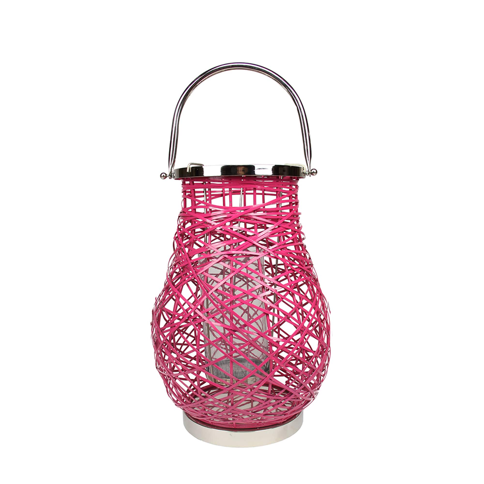 Decorative Woven Iron Pillar Candle Lantern By Northlight in Fuchsia | 13.5" x 8.5" | Michaels®