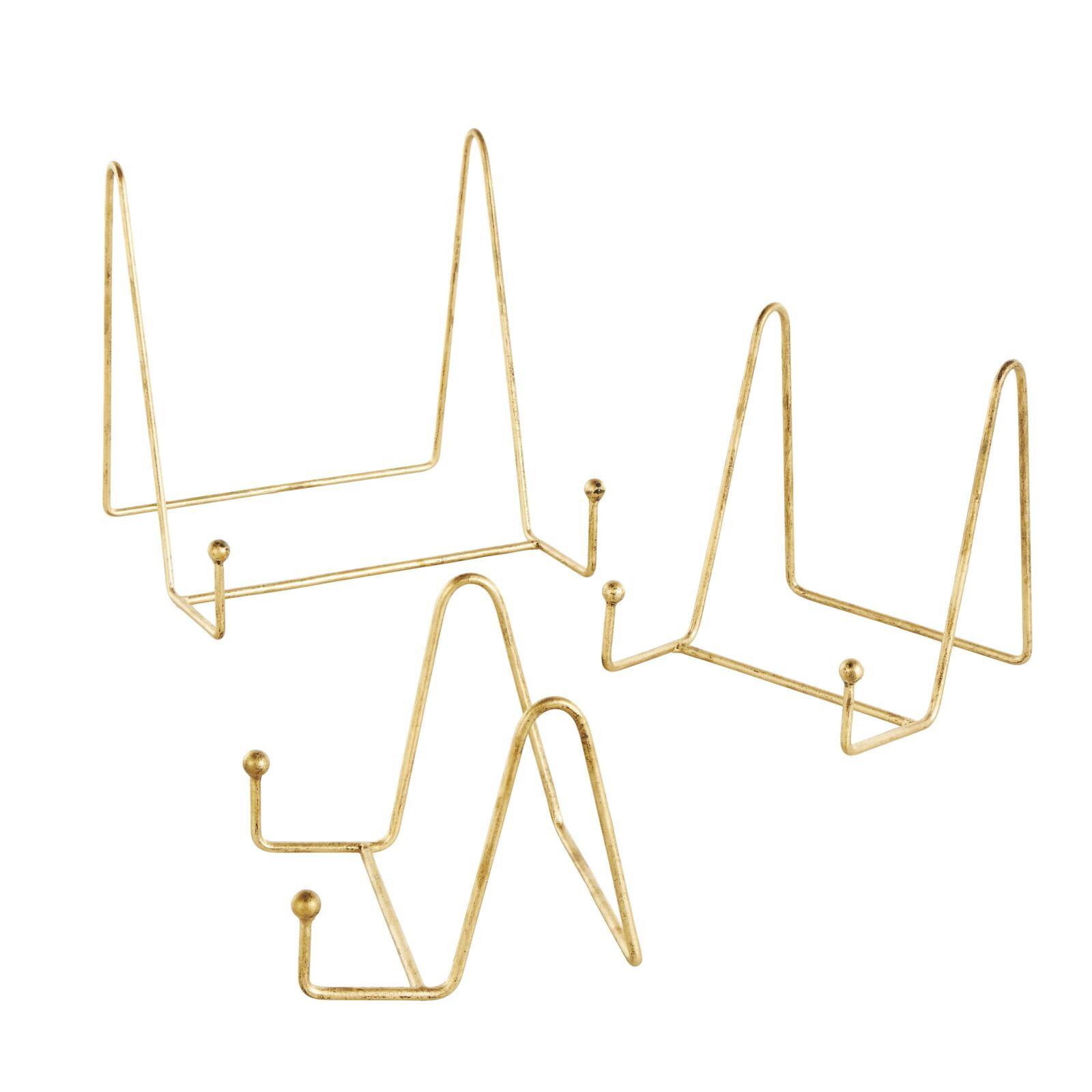 Gold Metal Wide Triangle Display Easel Set