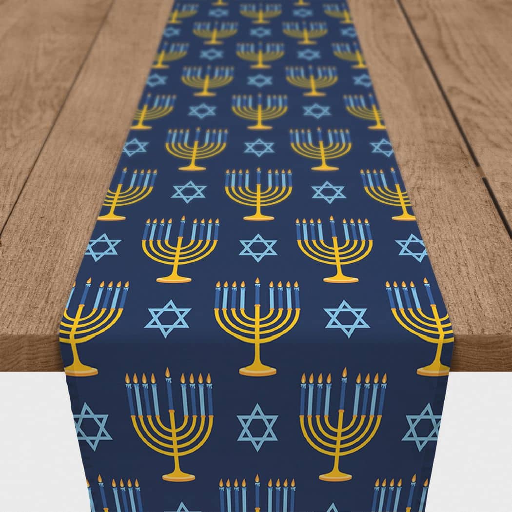 Menorah Print 16x90 Cotton Twill Runner