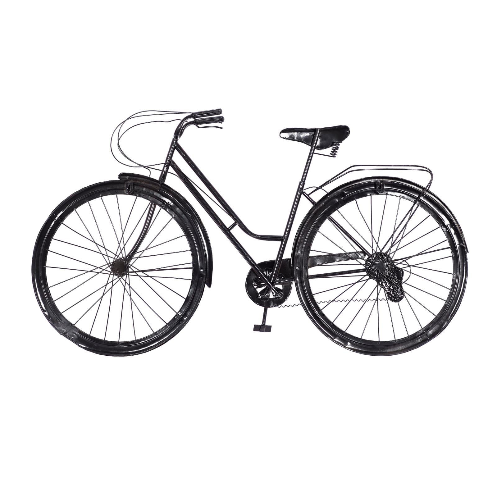 Red Rustic Metal Bicycle Wall Accent