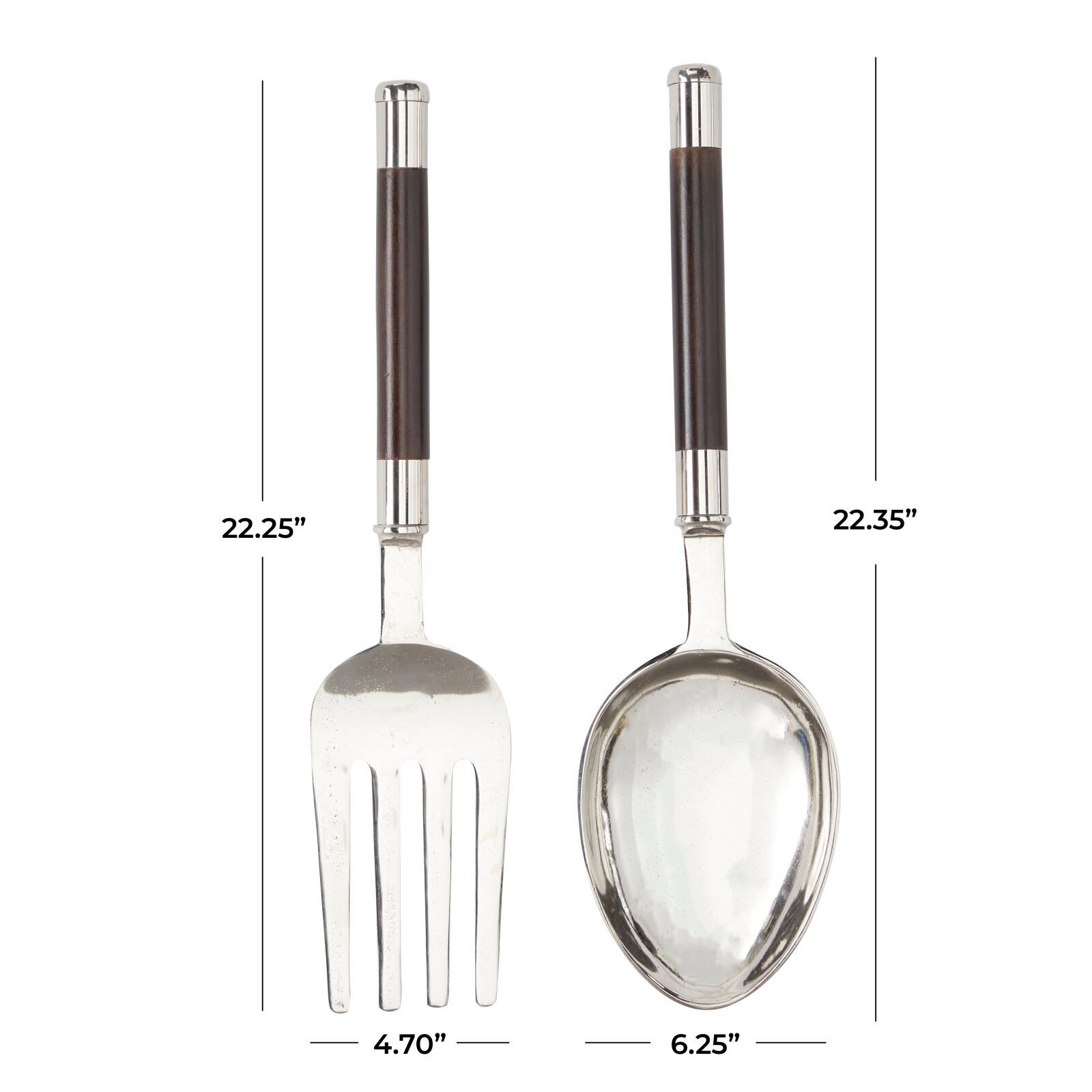 Silver Eclectic Wall Decor, Set of 2 5", 22"