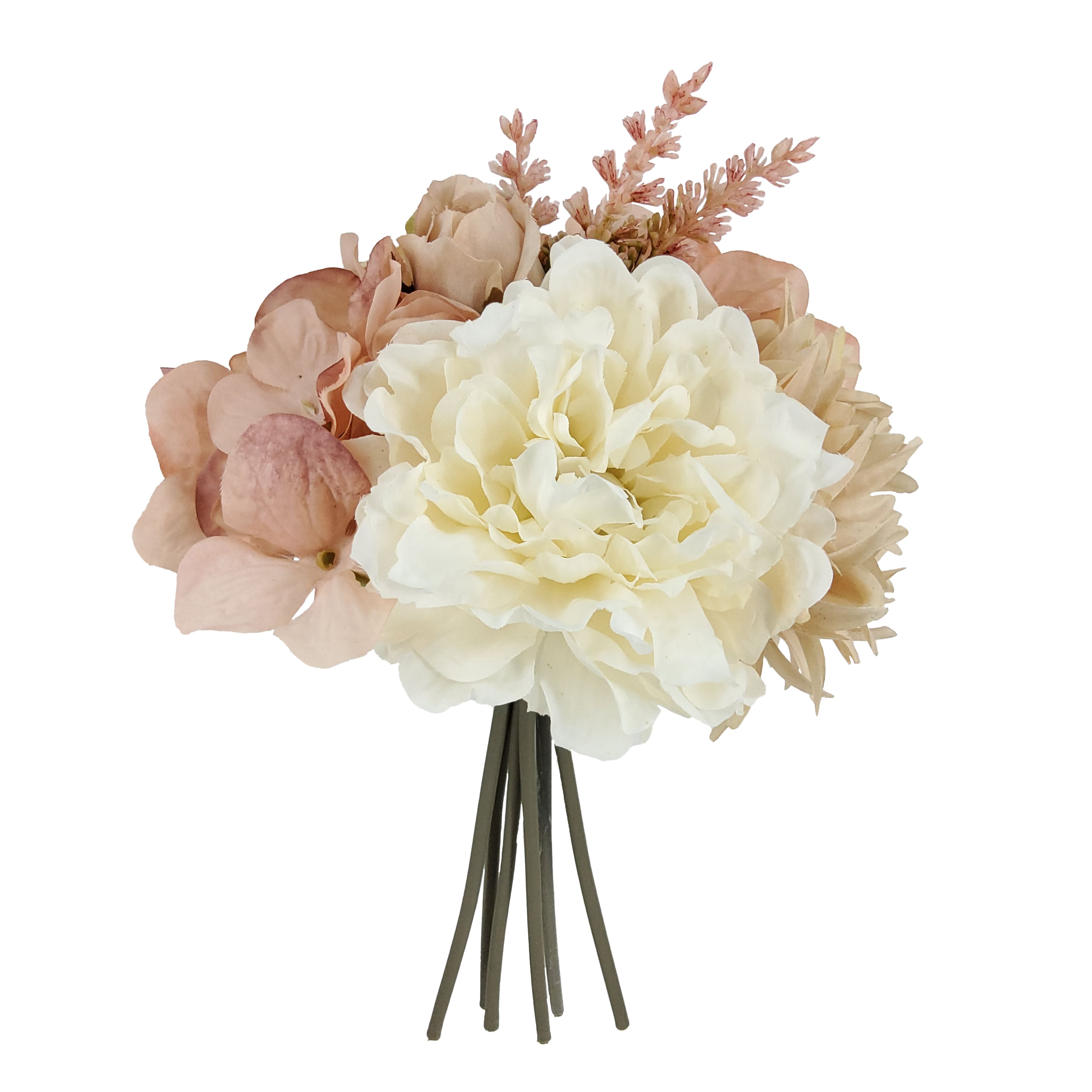 11" Pink Peony & Cream Rose Mix Bouquet by Ashland®