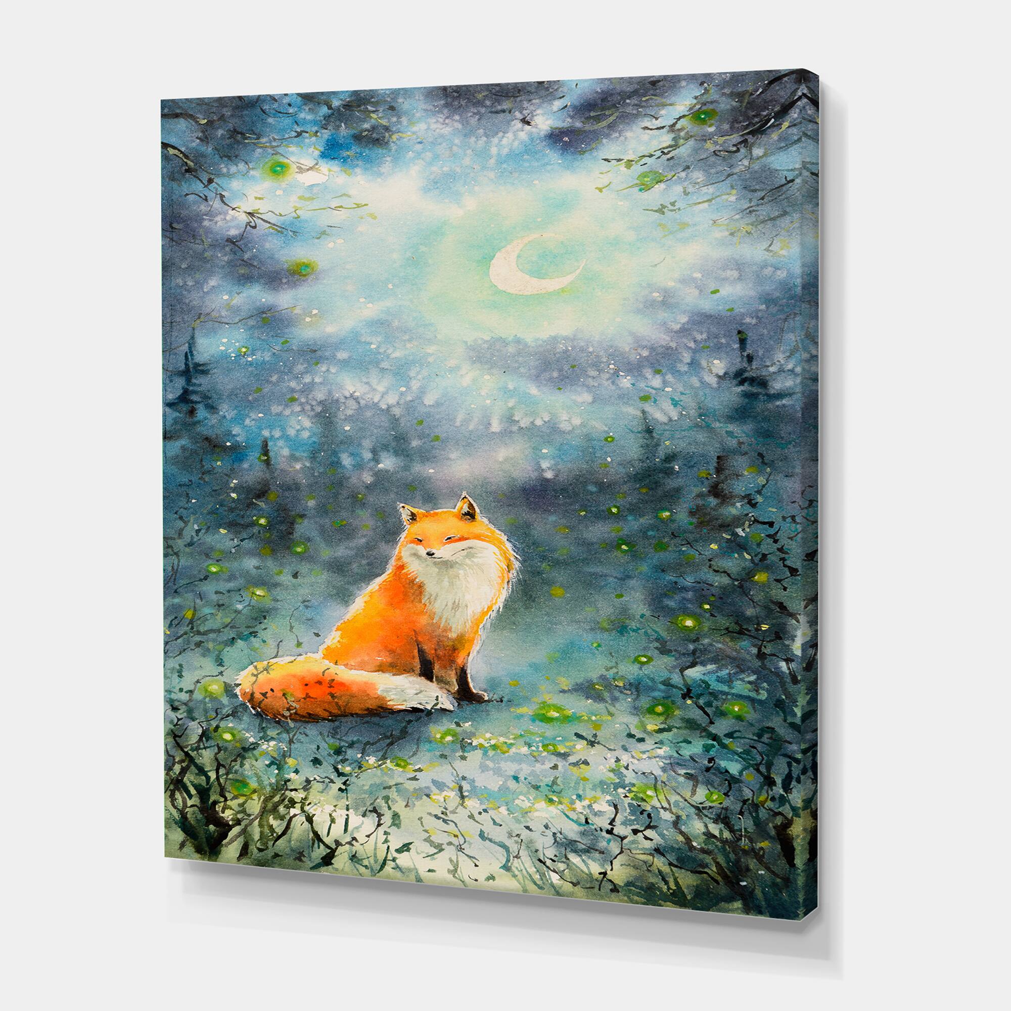 Designart - Fox Over A Night Sky