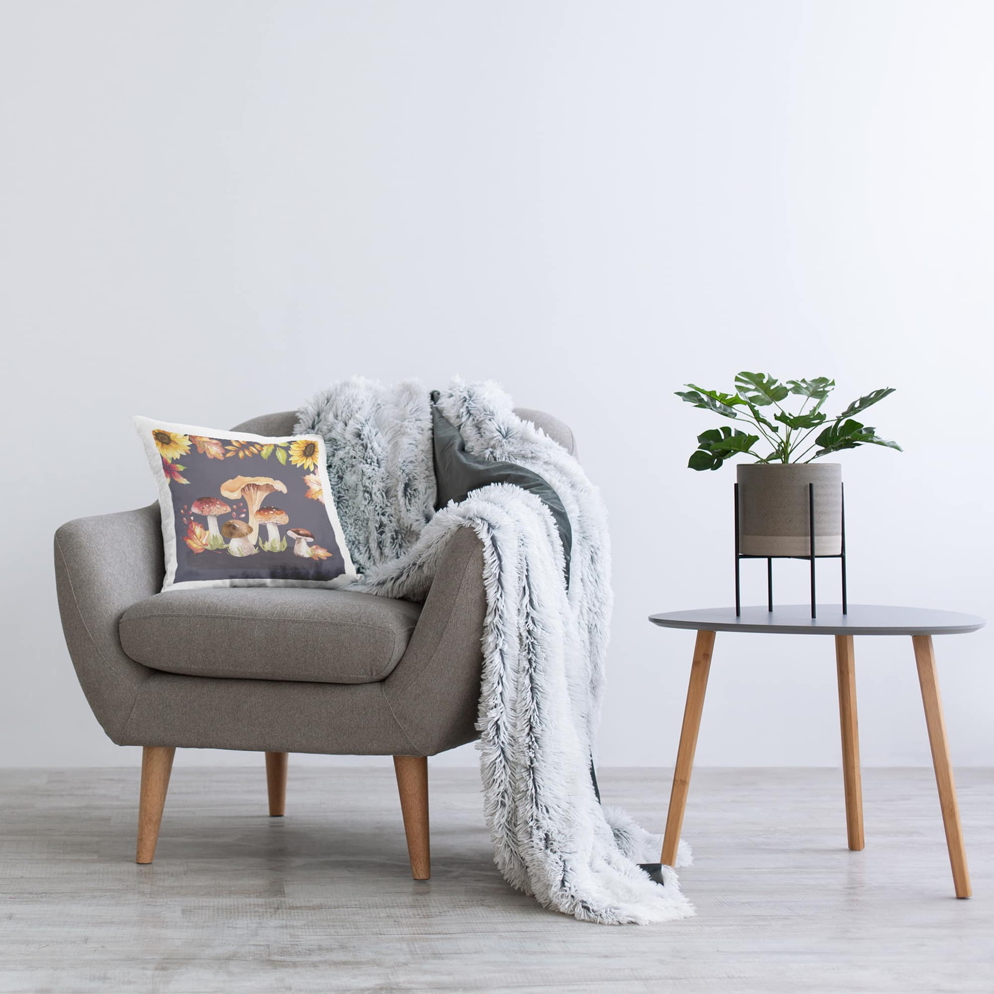 Stupell Industries Woodland Mushrooms Forest Plants Decorative Printed Throw Pillow