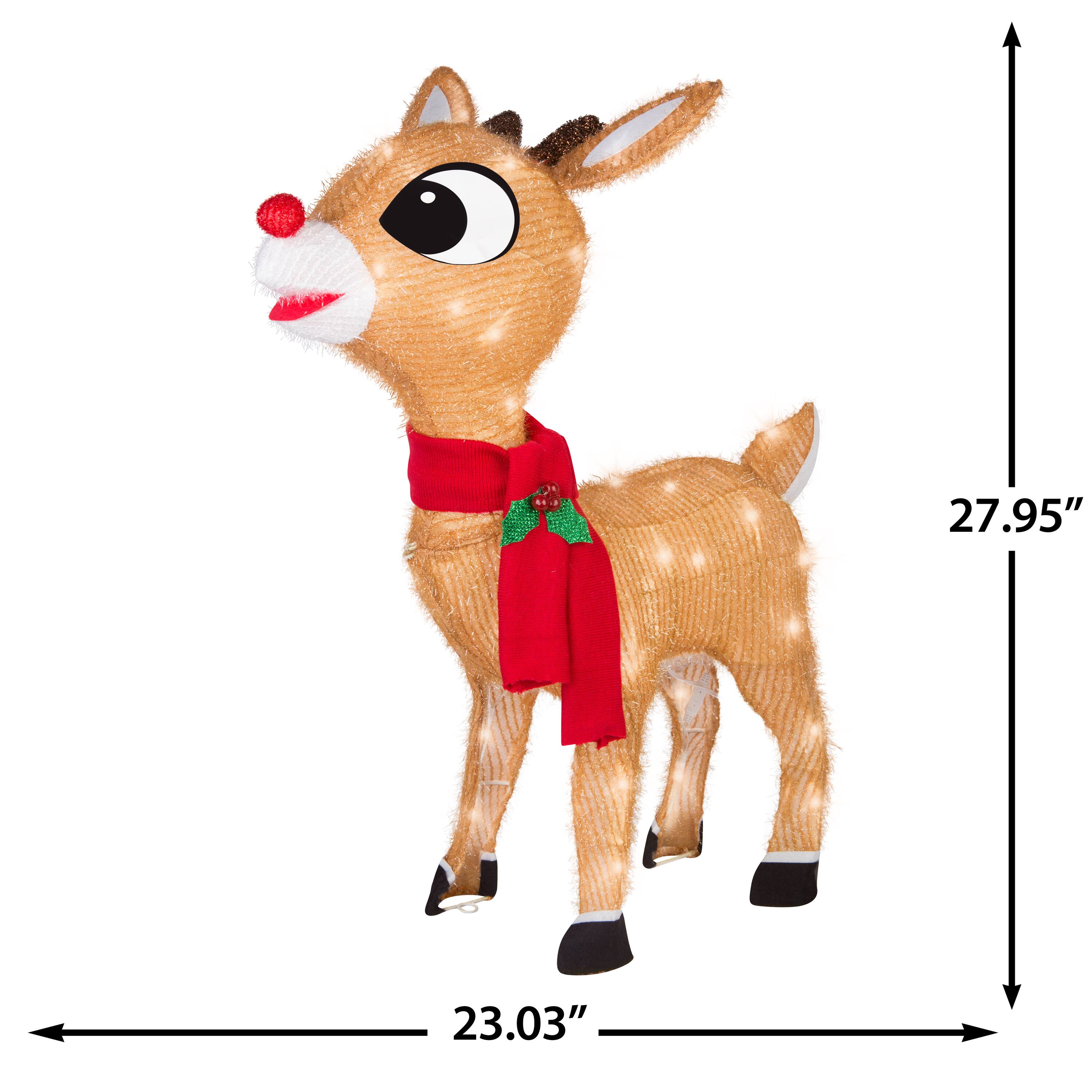28" Rudolph the Red-Nosed Reindeer Lighted 3D Tinsel Sculpture