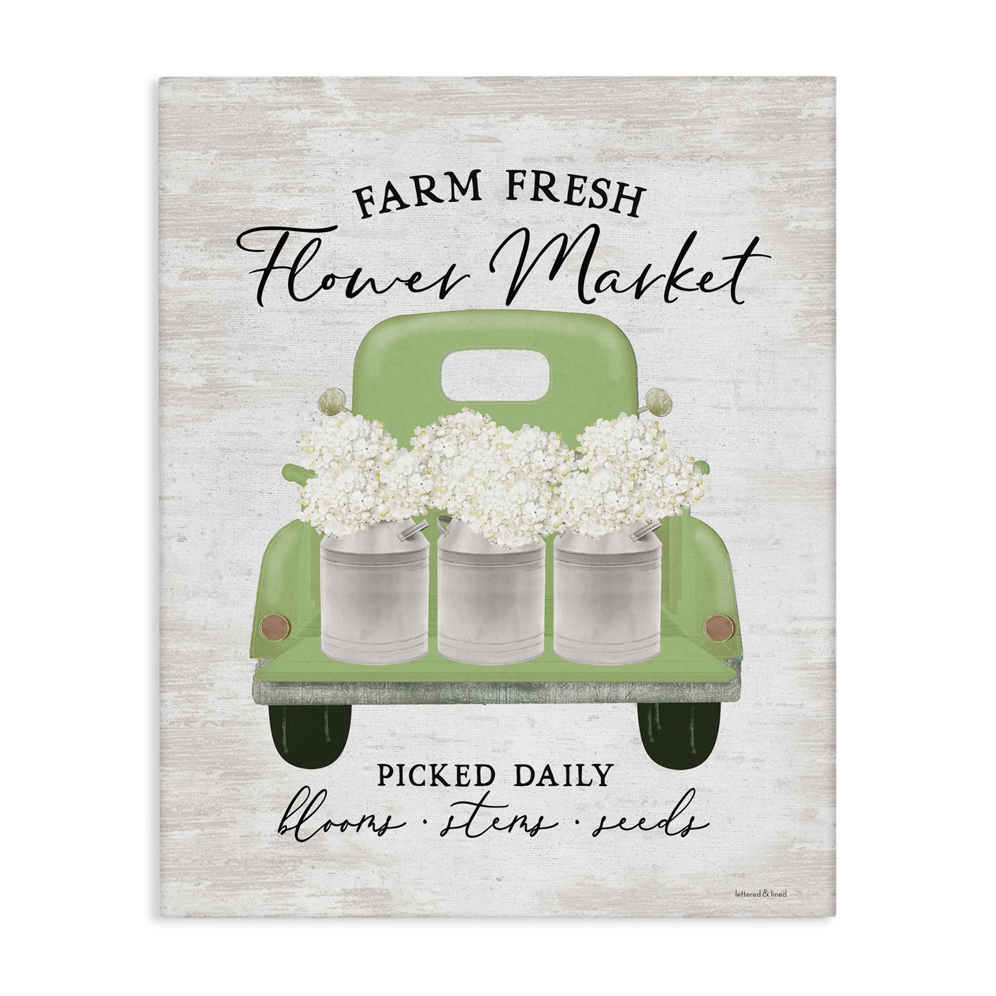 Stupell Industries Farm Fresh Flower Market White Hydrangeas Milk Tin Canvas Wall Art