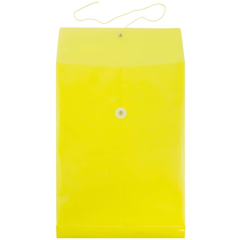 JAM Paper Legal Size Plastic Envelopes with Button & String Tie Closure, 12ct.
