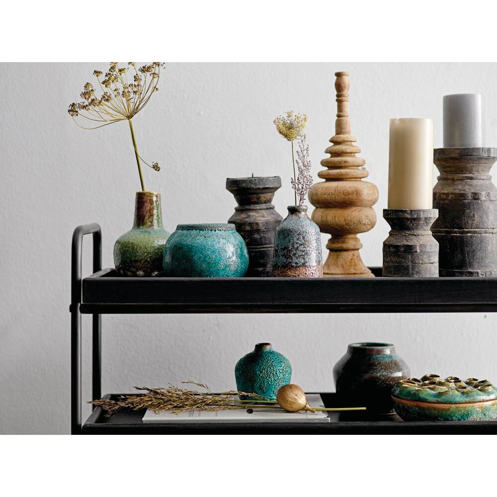 Hello Honey® Black Found Wood Pillar Candleholders Set