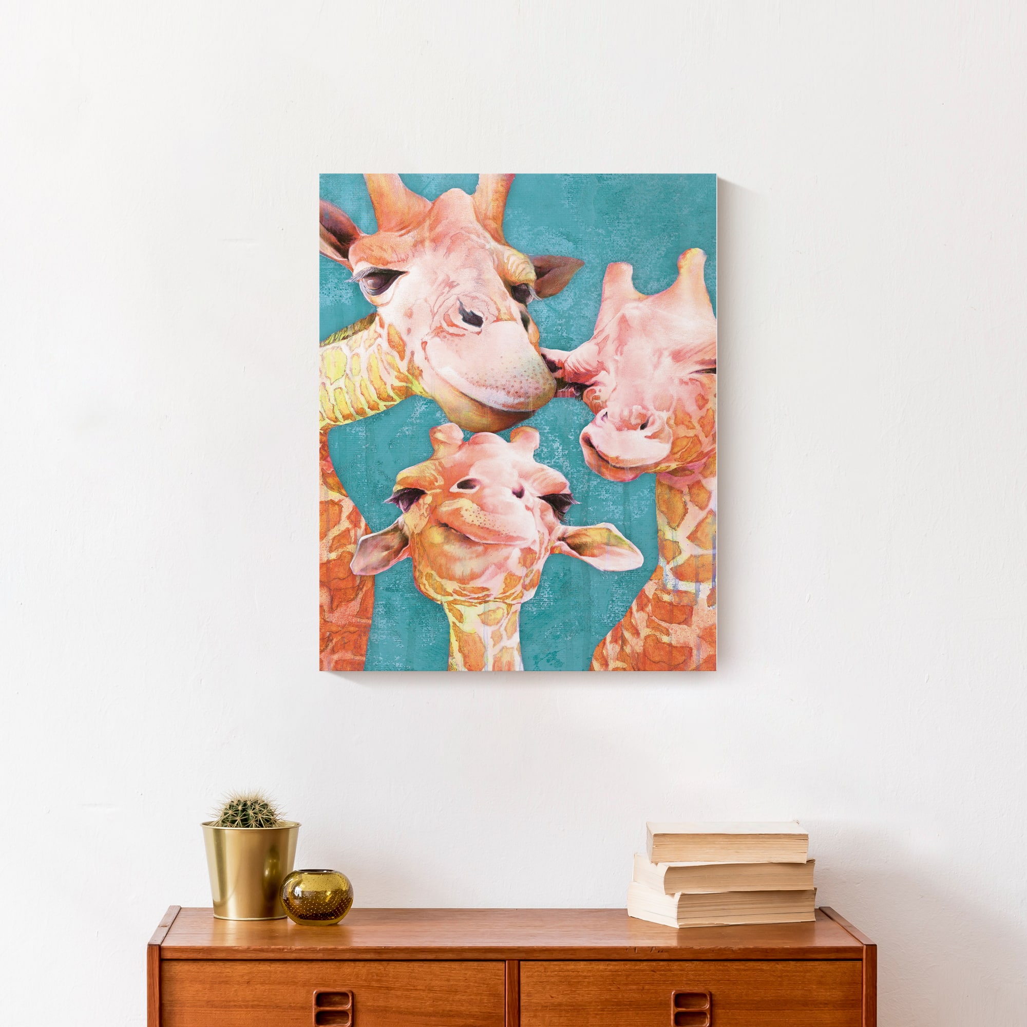 Giraffe Selfie 16" x 20" Canvas Wall Art