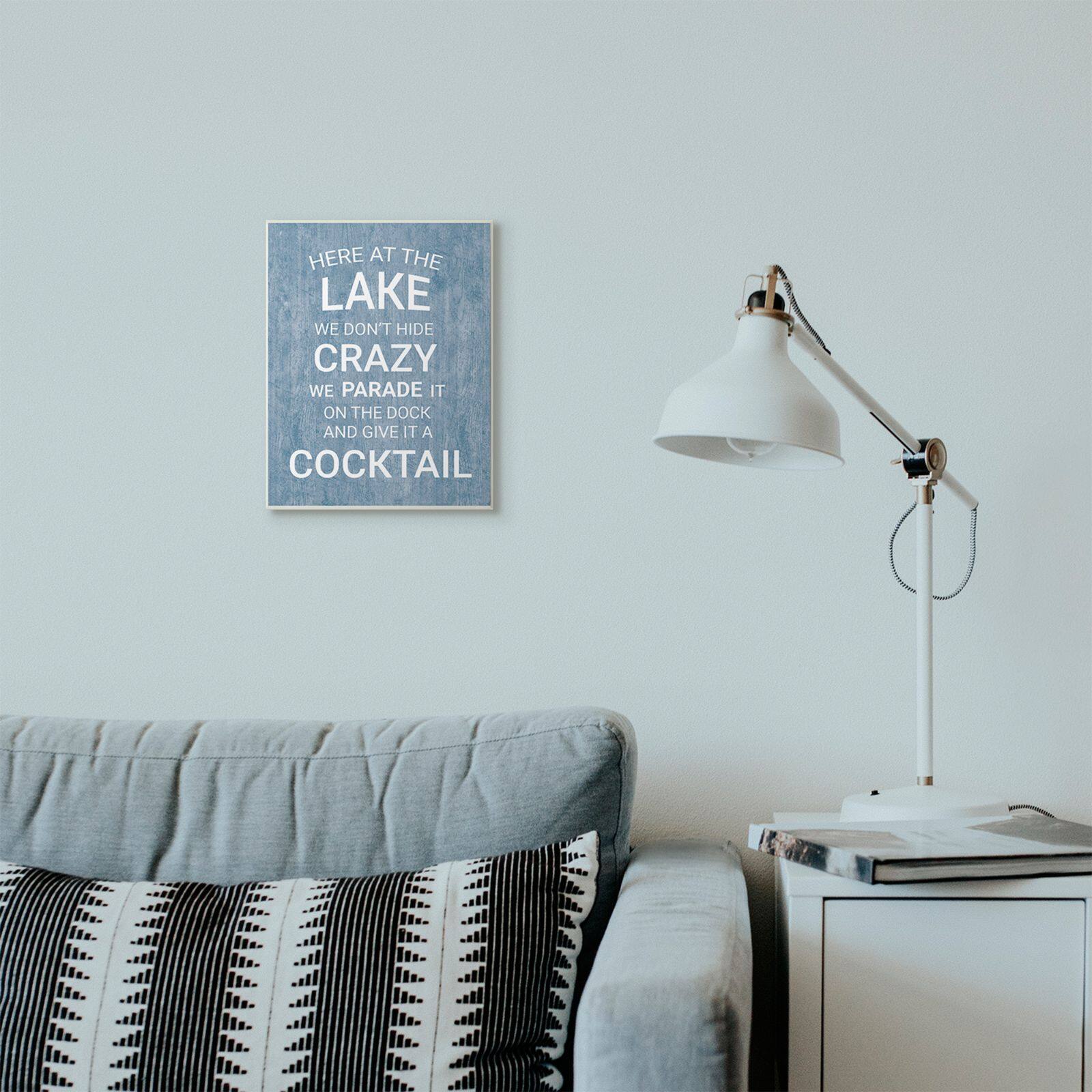 Stupell Industries Parade Crazy Funny Lake Party Blue Wooden Wall Plaque