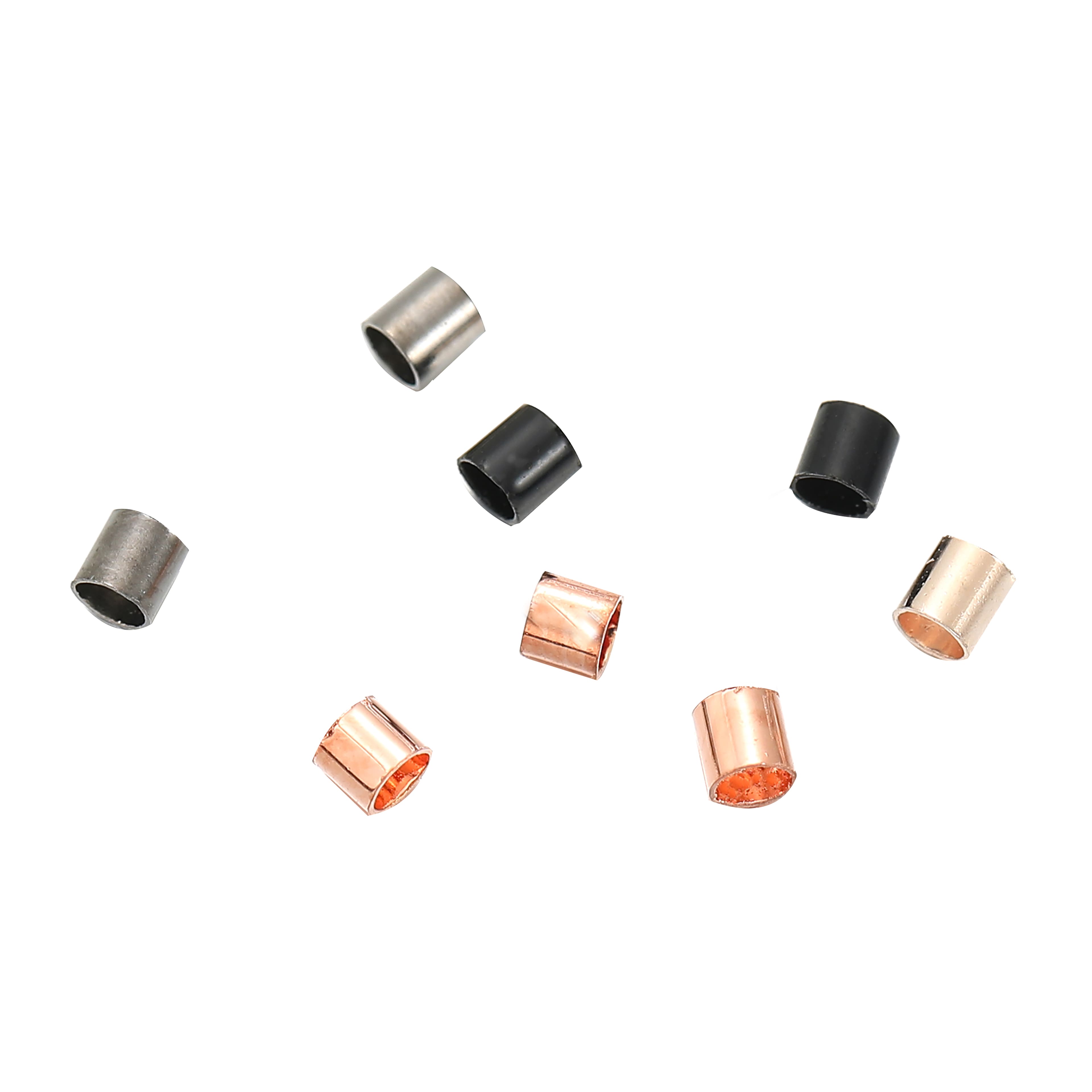 assortiment de tubes à écraser, couleurs métalliques, 2 mm, 600 unités de bead landing