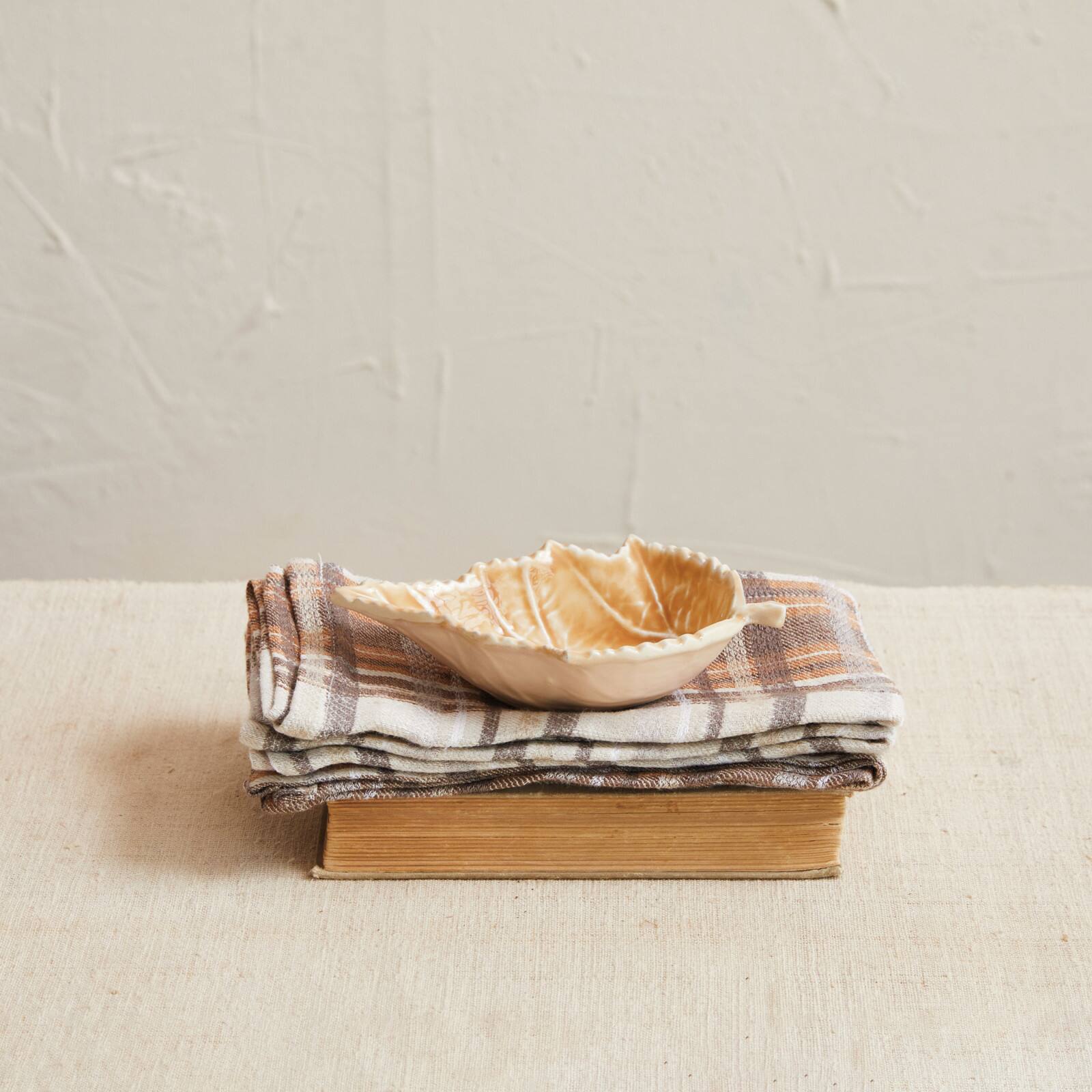 Hello Honey 6.5" Brown Enameled Aluminum Leaf Shaped Dish