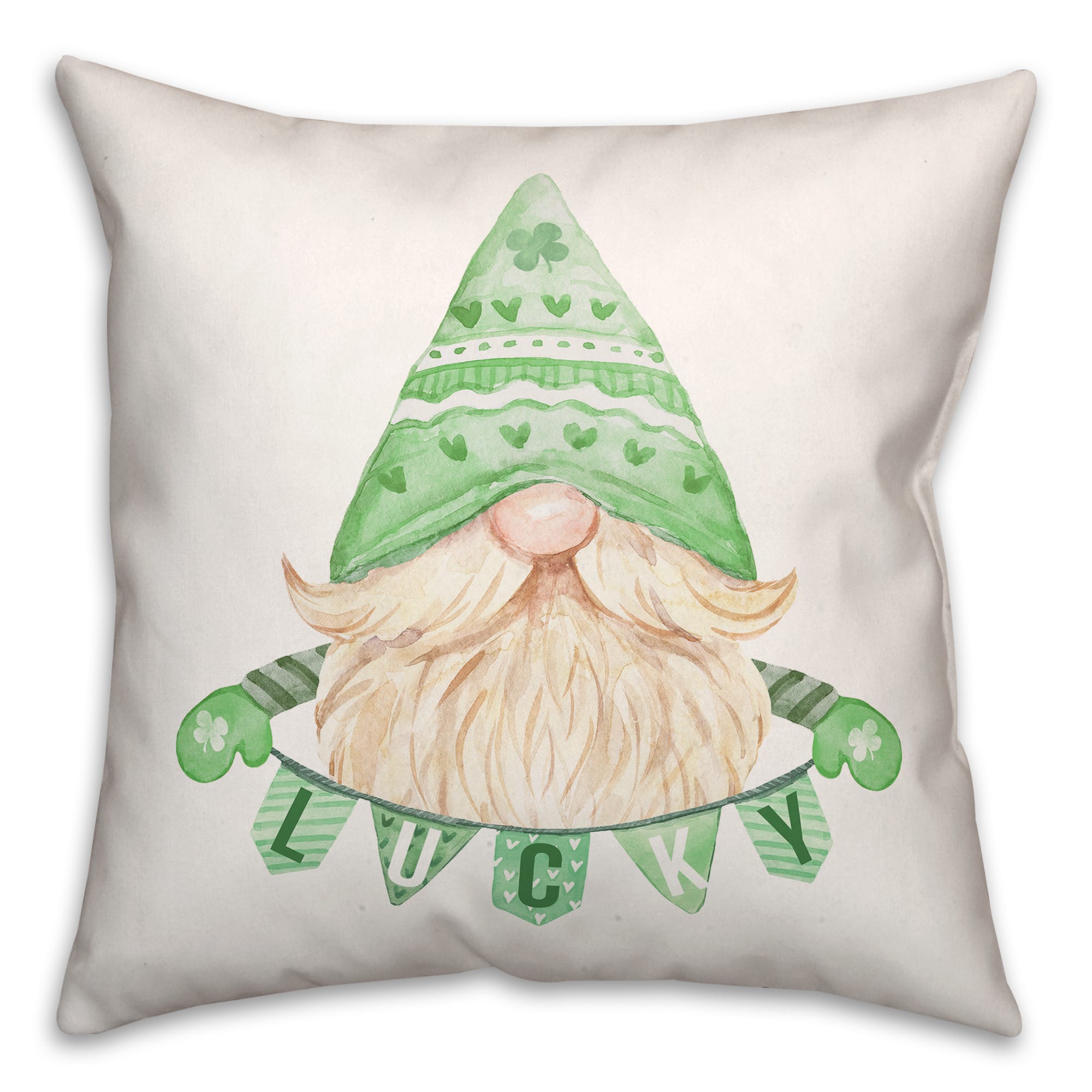 Lucky Leprechaun Banner Pillow 18" x 18" Throw Pillow