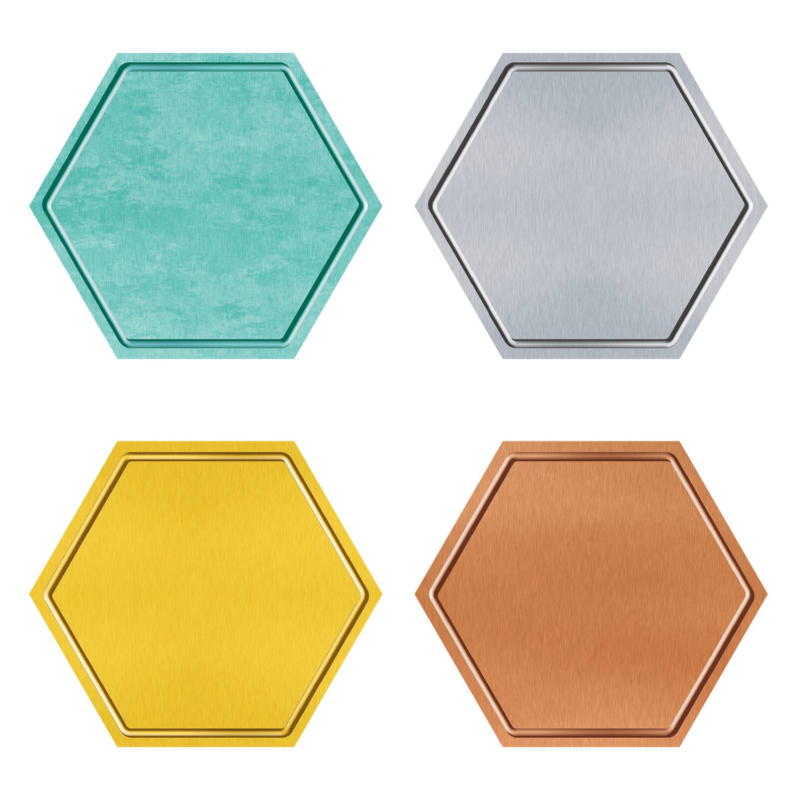 Trend Enterprises® I Heart Metal Hexagons Classic Accents® Variety Pack, 3 Packs of 36