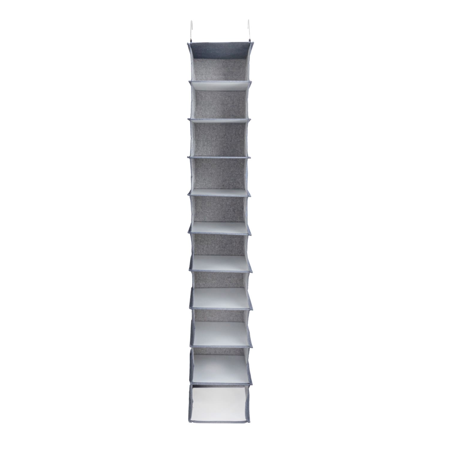 Household Essentials 48" Denim Cotton Blend & Plastic Hanging 10 Shelf Closet Organizer