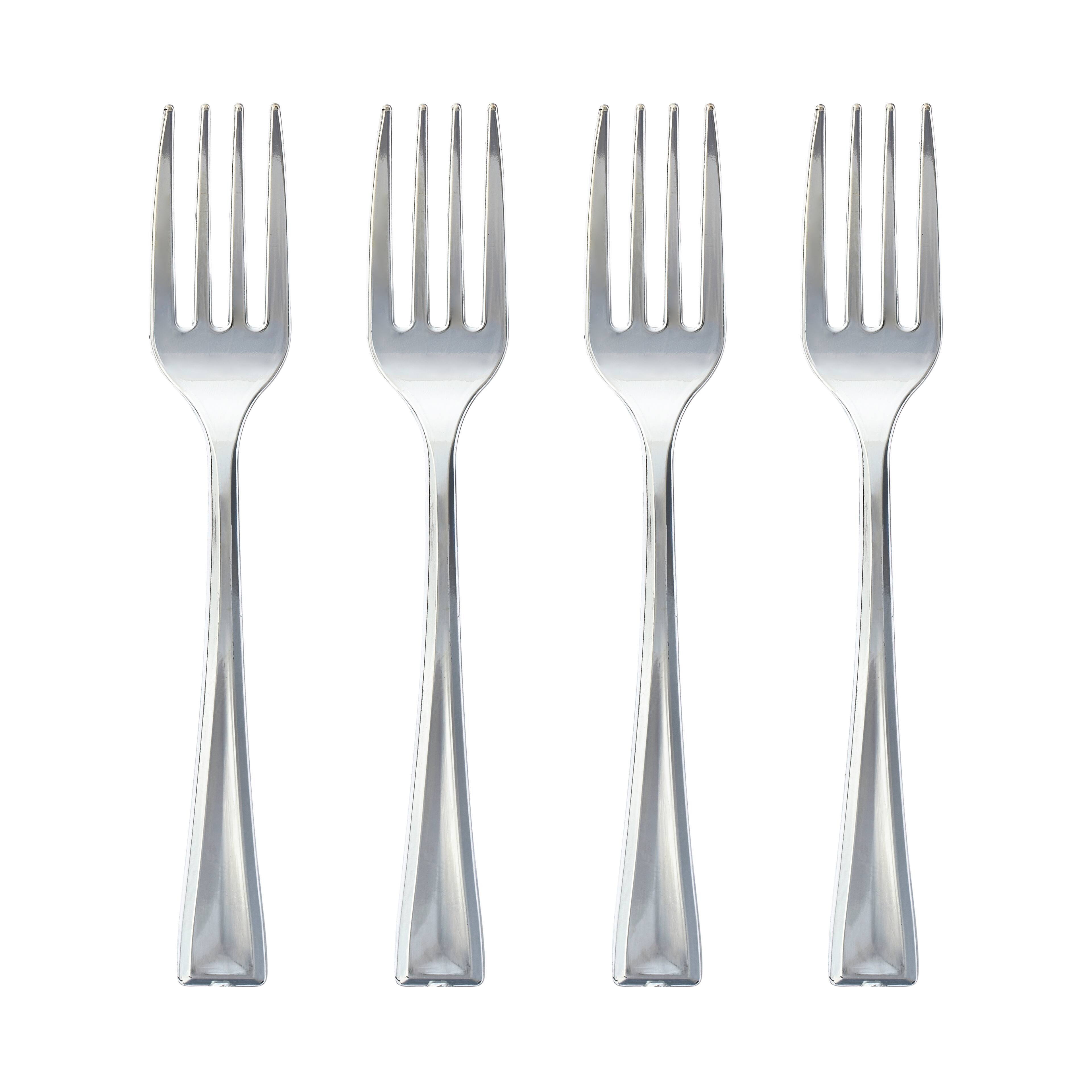 12 Packs: 24 ct. (288 total) Silver Plastic Mini Forks by Celebrate It™