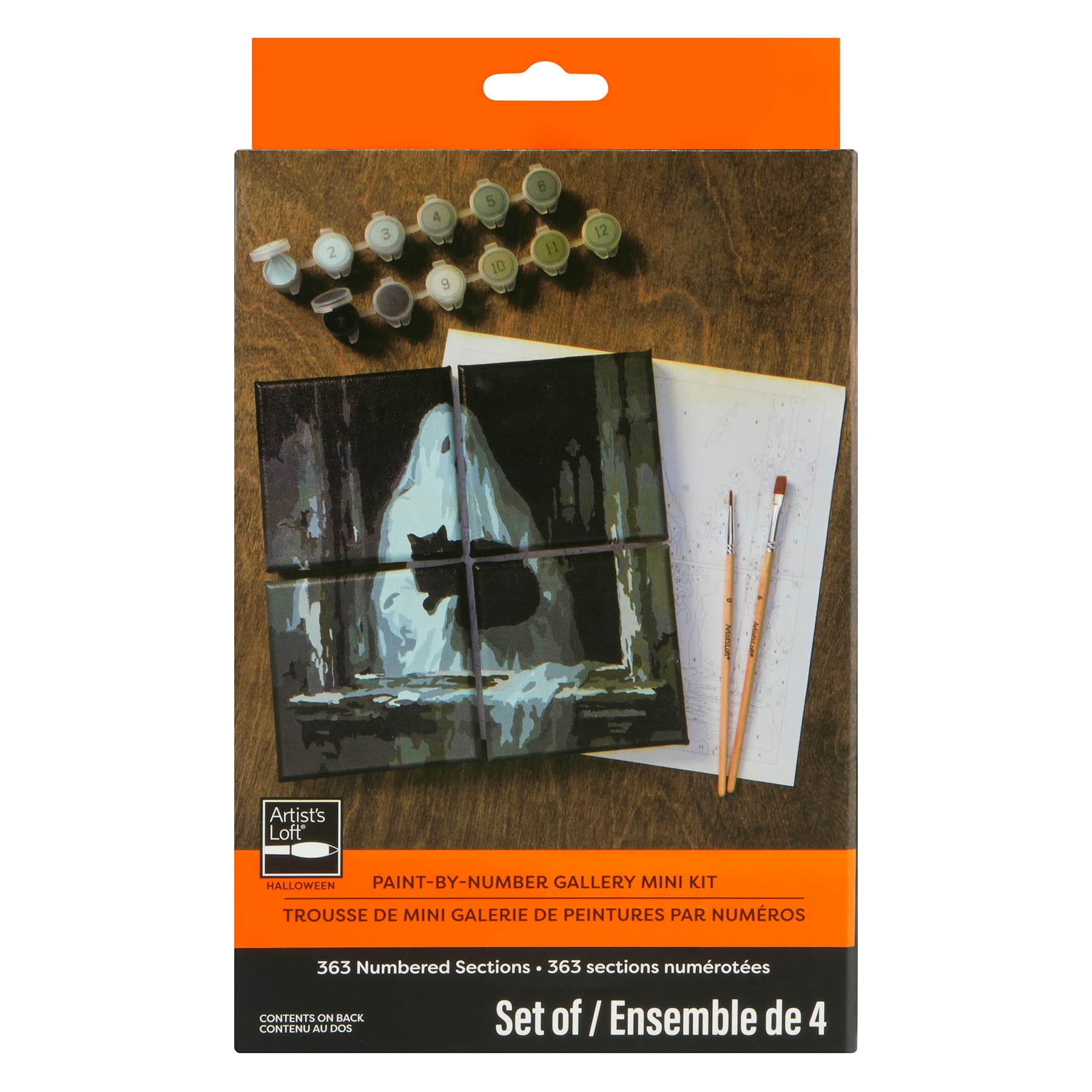 Ghost & Black Cat in Window Paint-by-Number Gallery Mini Kit by Artist's Loft®
