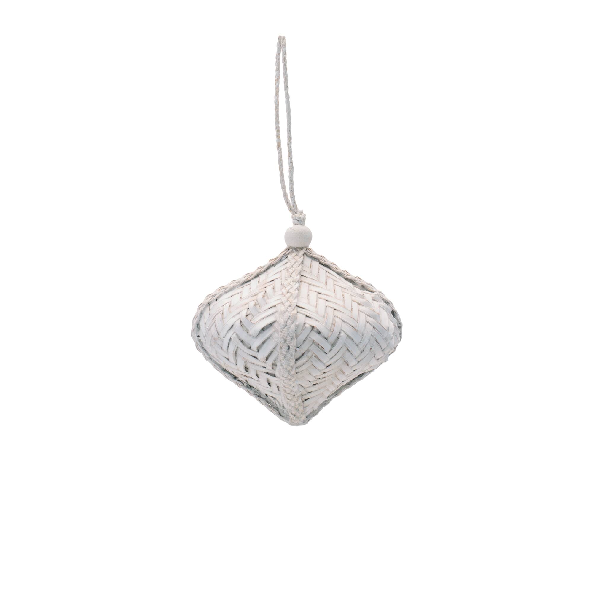 Melrose White Rustic Cane Ornaments Set