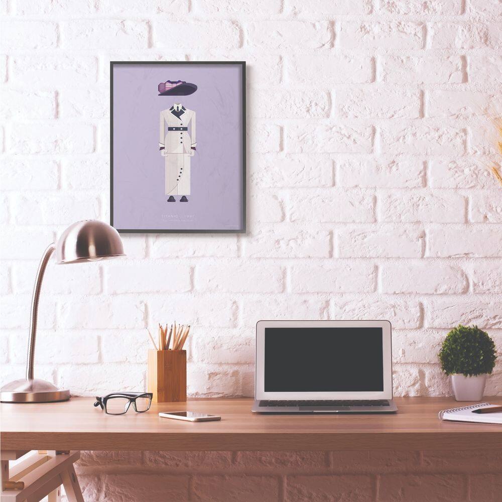 Stupell Industries Titanic Fashion Design Wall Accent with Black Frame