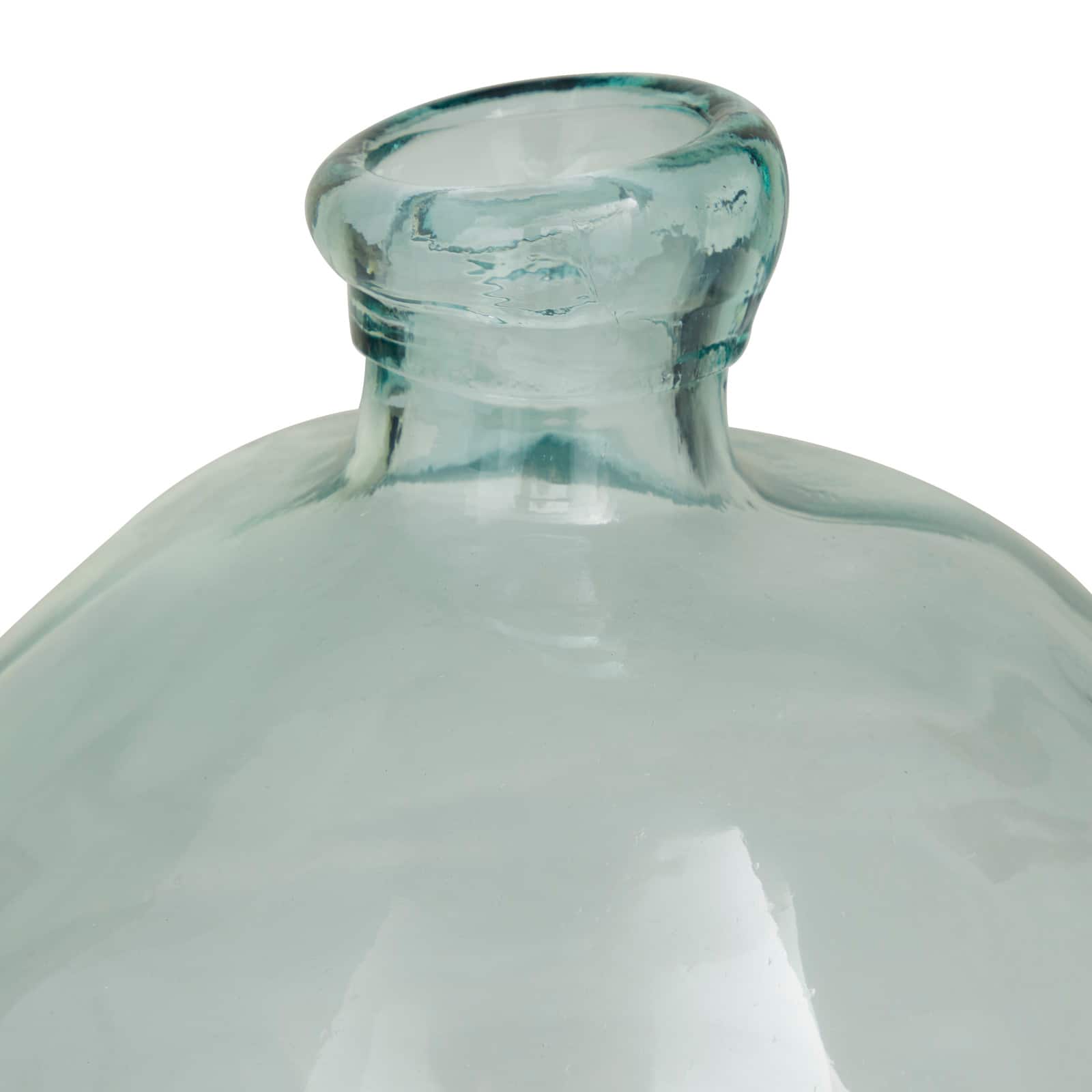 Blue Recycled Glass Handmade Spanish Vase 13" x 13" x 13"