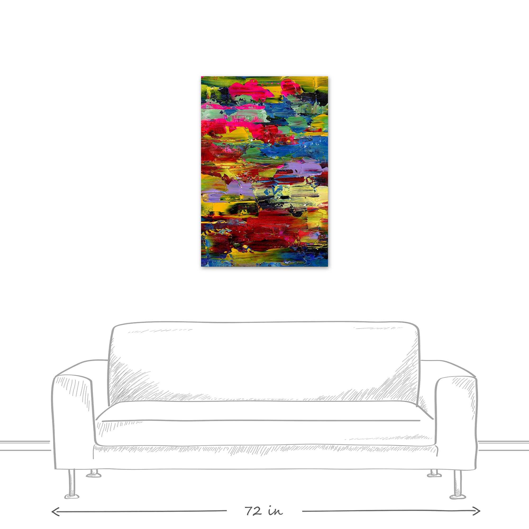 Neon Strokes 24" x 36" Canvas Wall Art