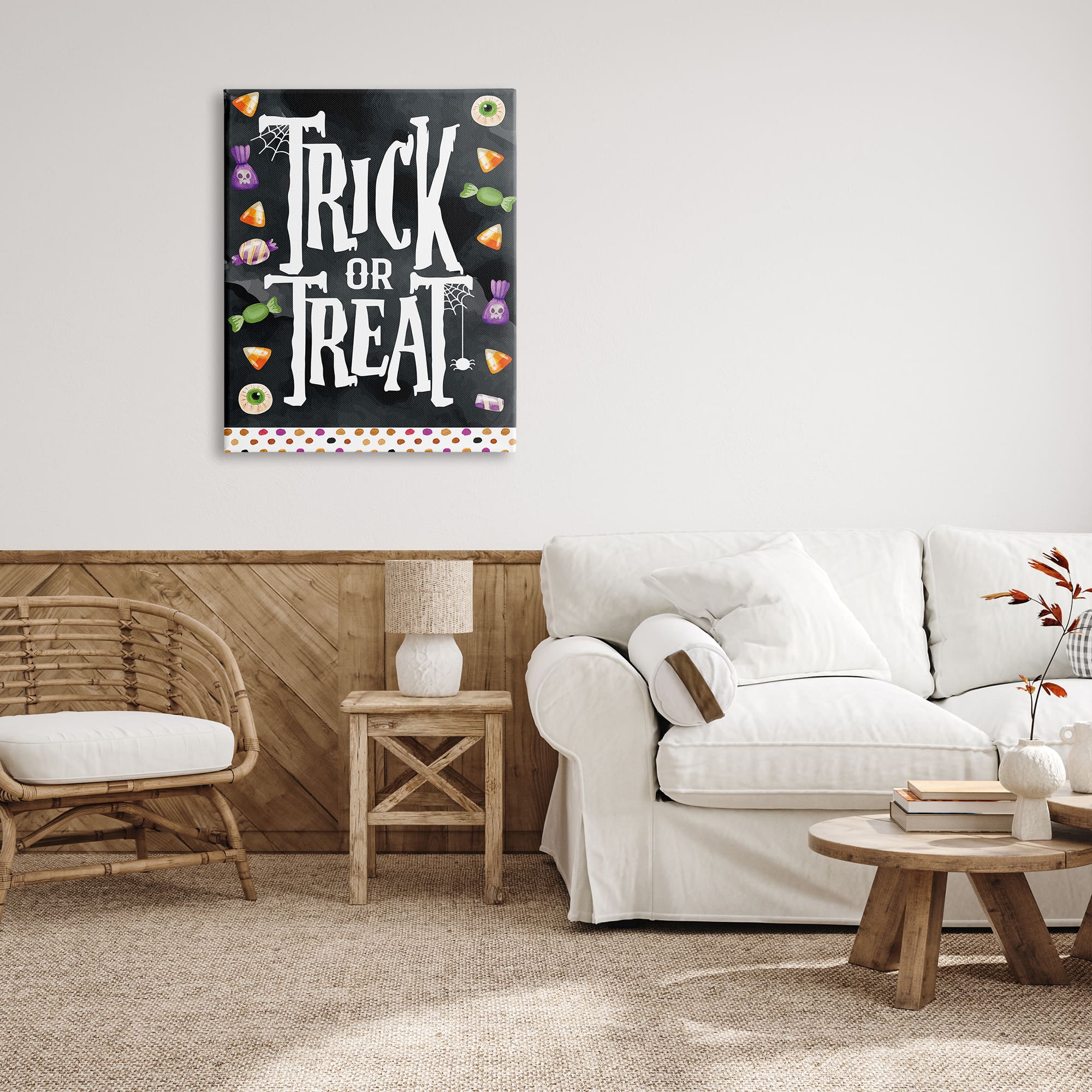 Stupell Industries Trick Or Treat Halloween Candy Canvas Wall Art