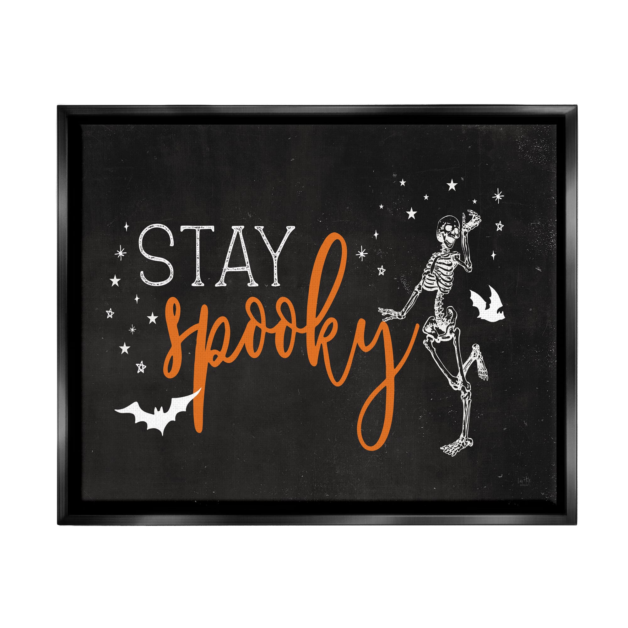 Stupell Industries Stay Spooky Skeleton Framed Floater Canvas Wall Art