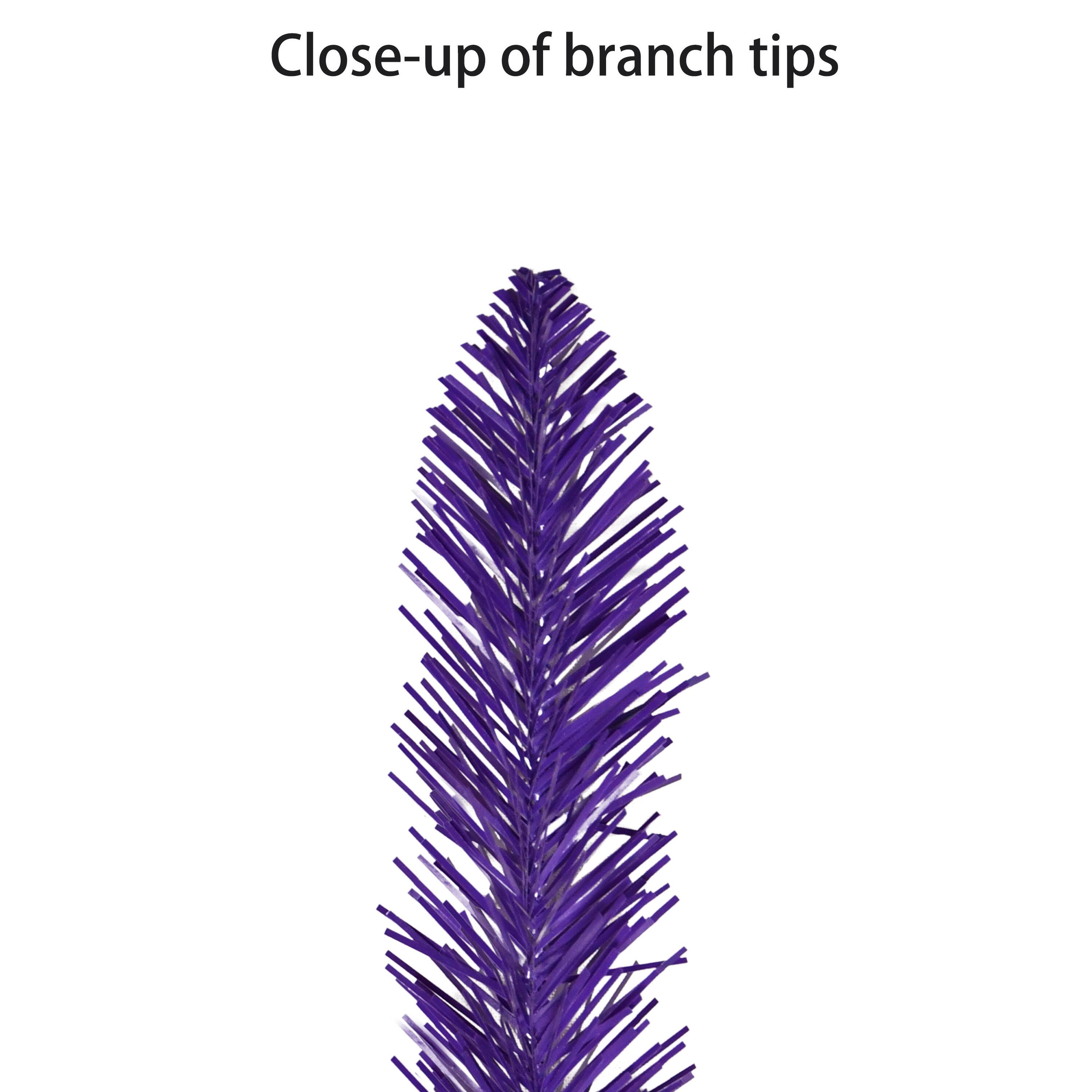 6ft. Pre-Lit Purple Alpine Pencil Artificial Christmas Tree, Clear Lights