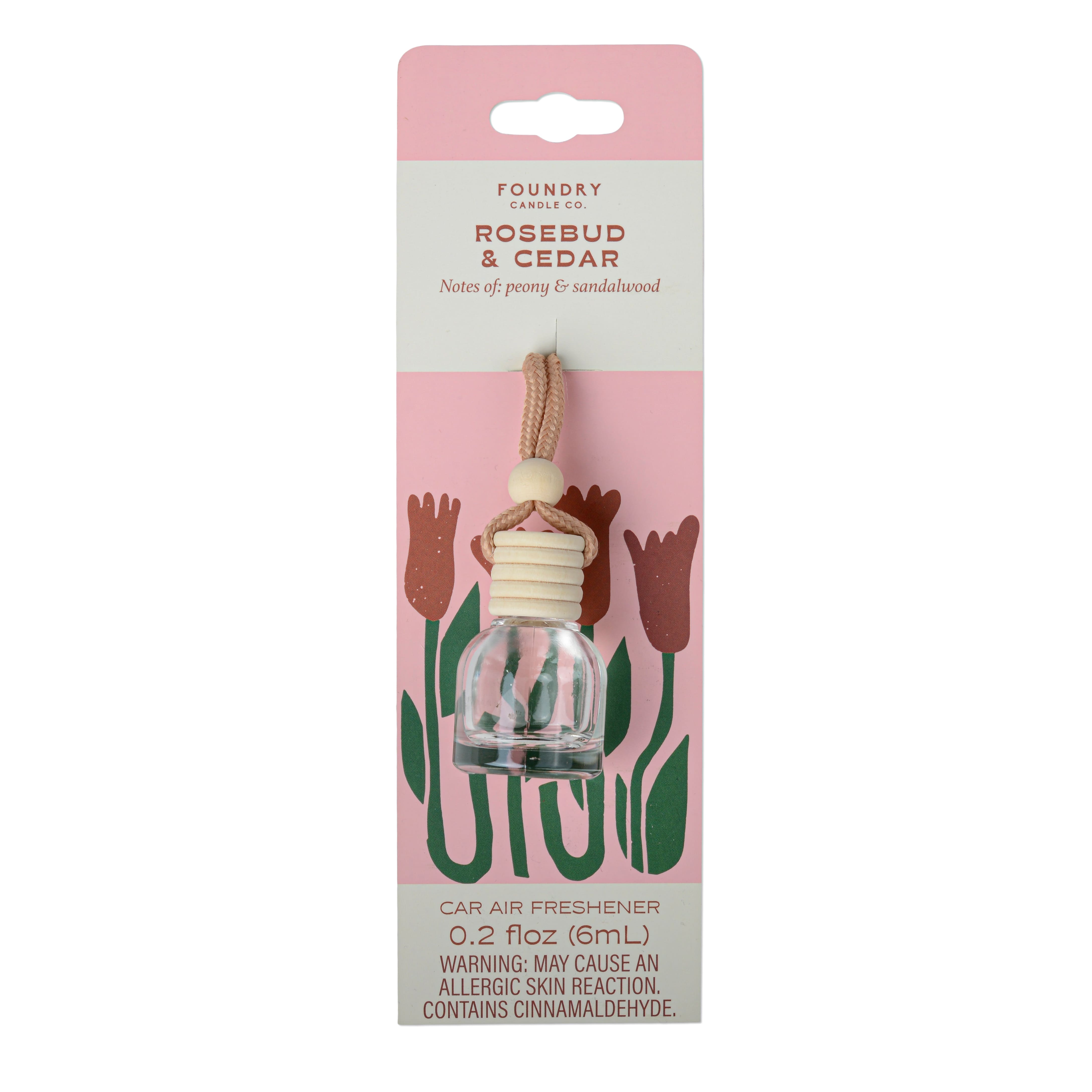 Foundry Candle Co. Rosebud & Cedar Car Air Freshener