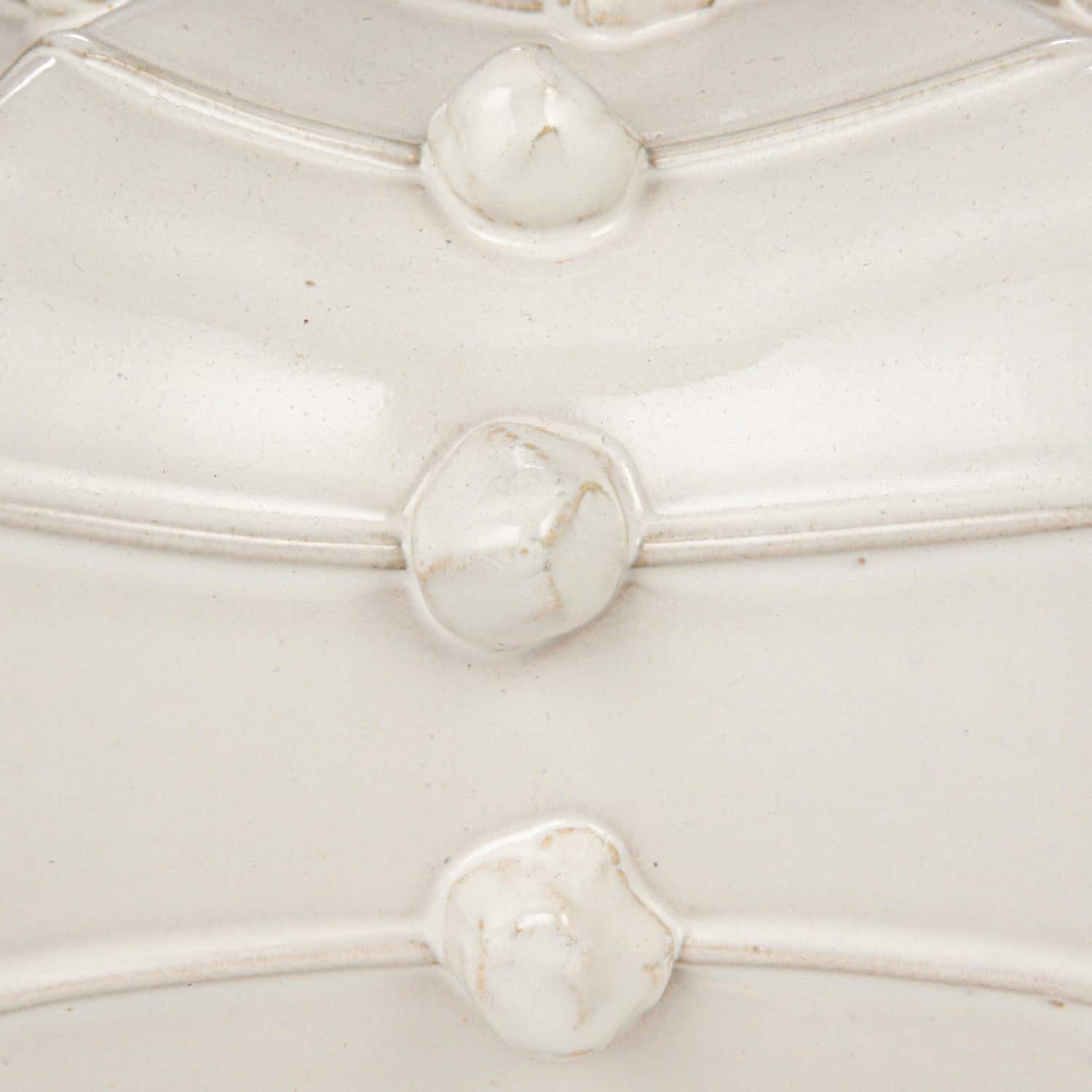 Hello Honey® 18.5" White Stoneware Hobnail Fluted Table Lamp with Linen Shade & Inline Switch