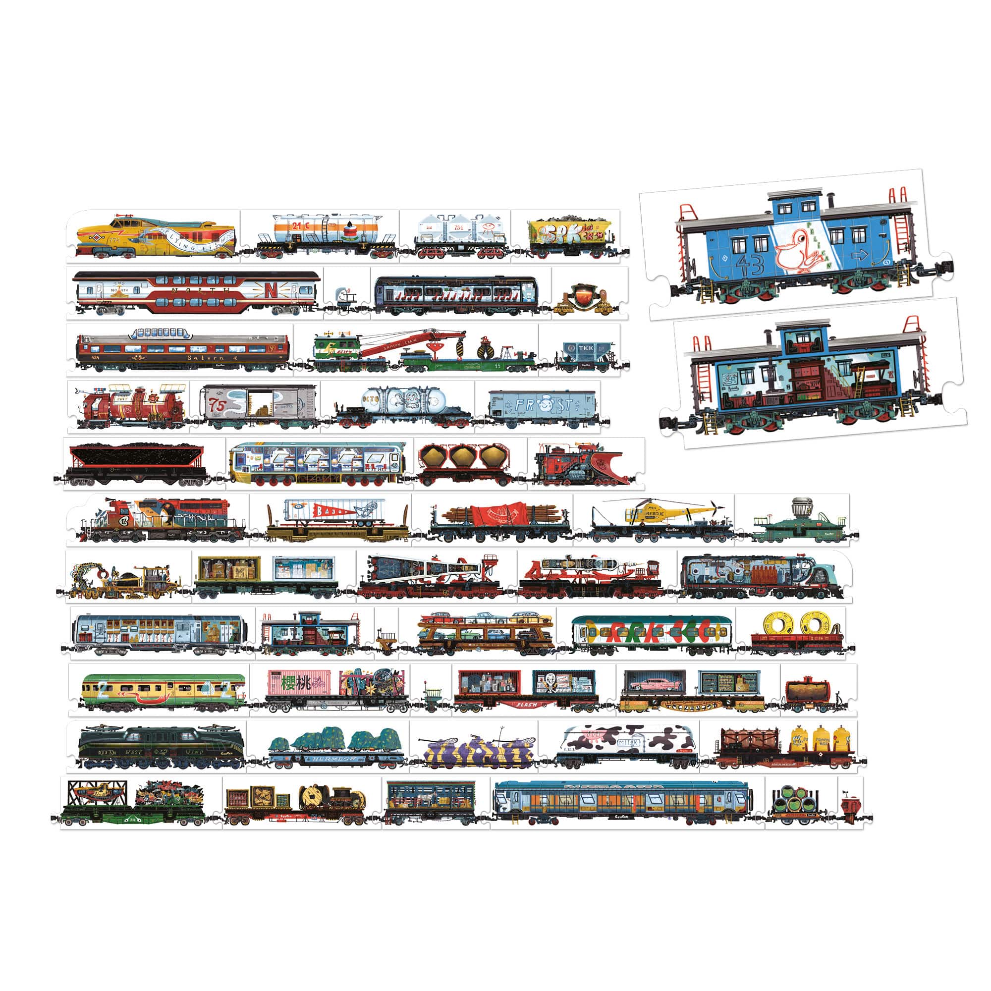Banana Panda Mix & Match Trains Puzzle Set