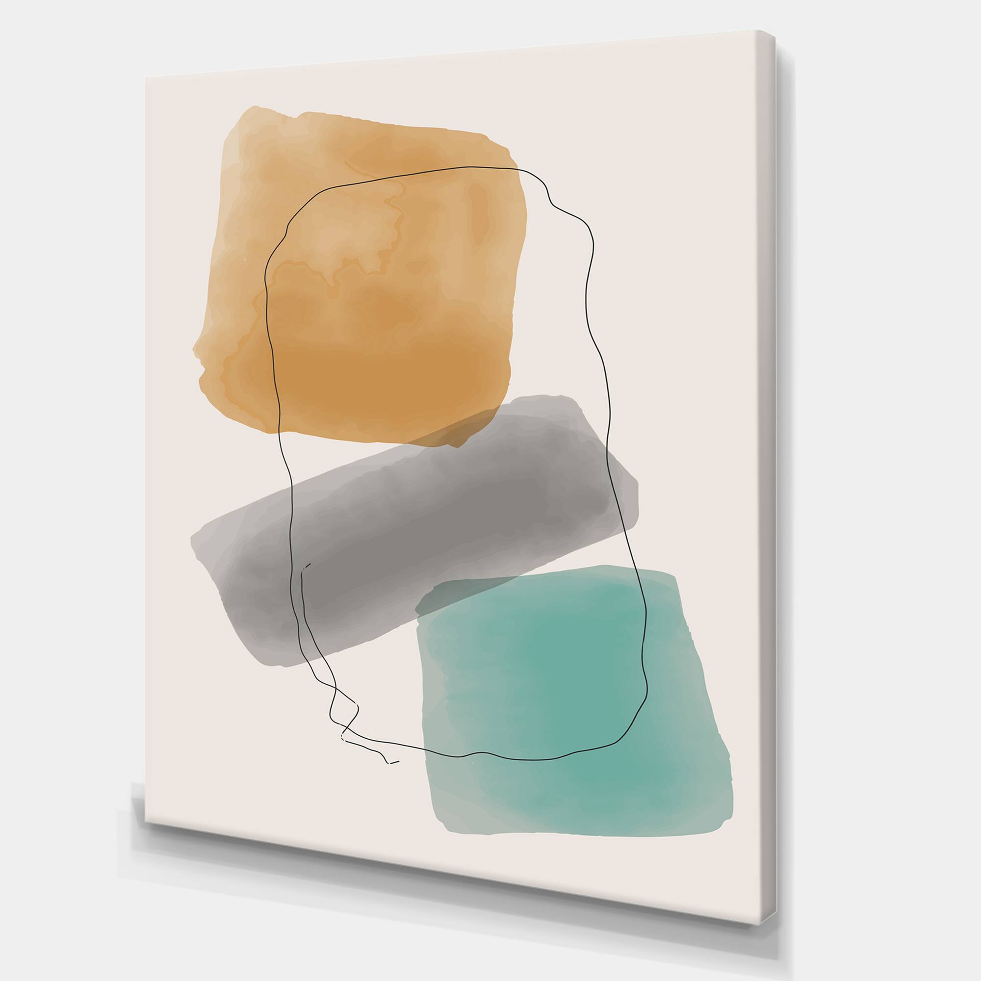 Designart - Minimal Elementary Organic And Geometric Compostions XXXXII - Modern Canvas Wall Art Print