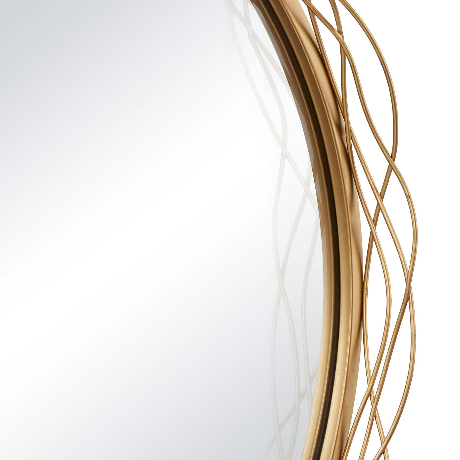 Gold Metal Glam Wall Mirror, Set of  24" x 24" x 3"