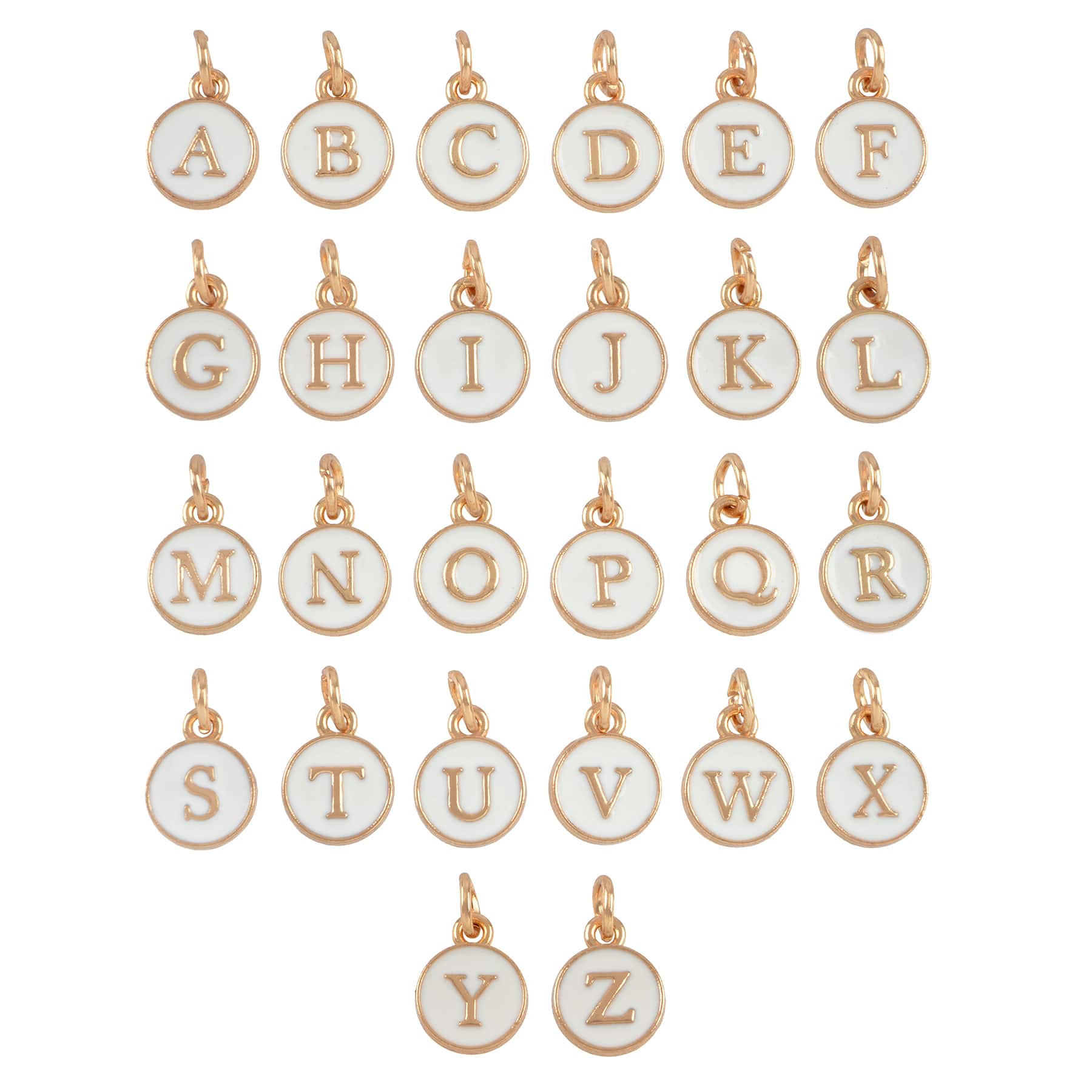 White & Gold Alphabet Charm Set by Bead Landing™