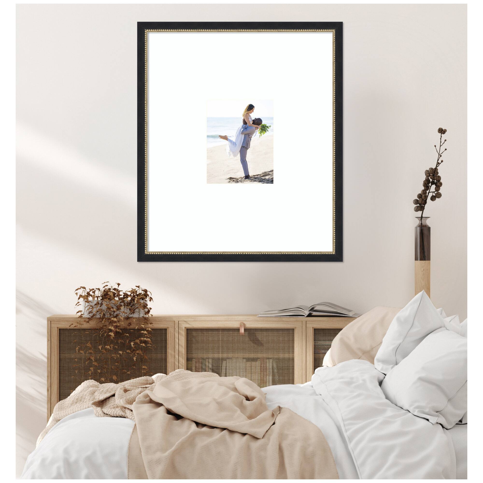 Kate and Laurel Belmont Black Photo Frame with Mat