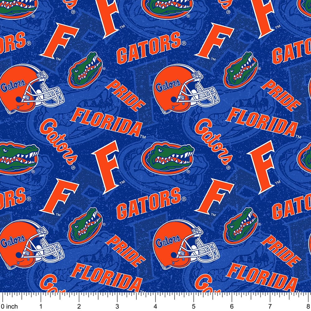 NCAA University of Florida Gators Logo Tone-on-Tone Cotton Fabric