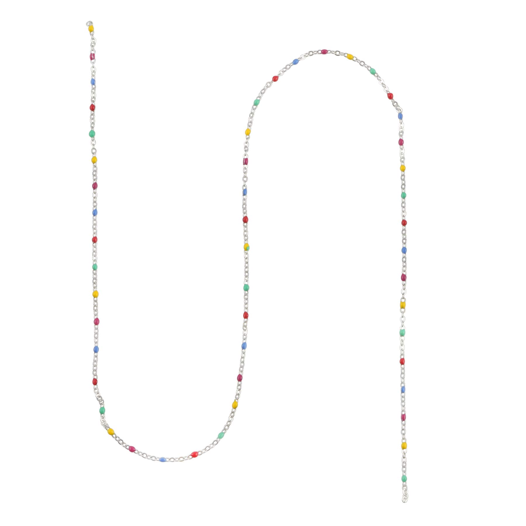 18" Rhodium Enamel Cable Chain by Bead Landing™