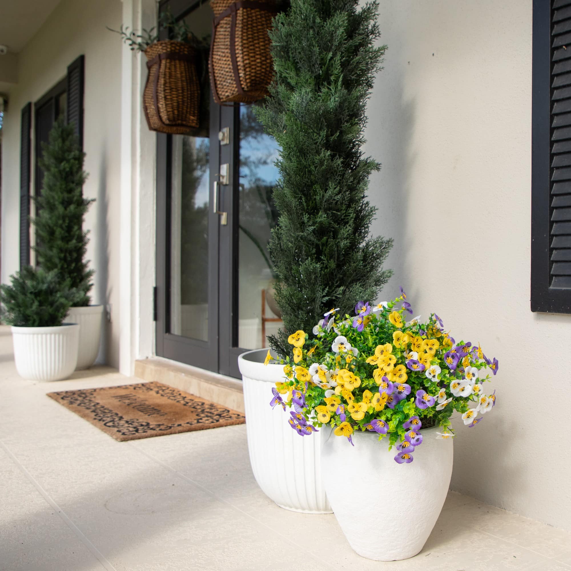 13" UV Resistant Artificial Pansy Bushes, 12ct.