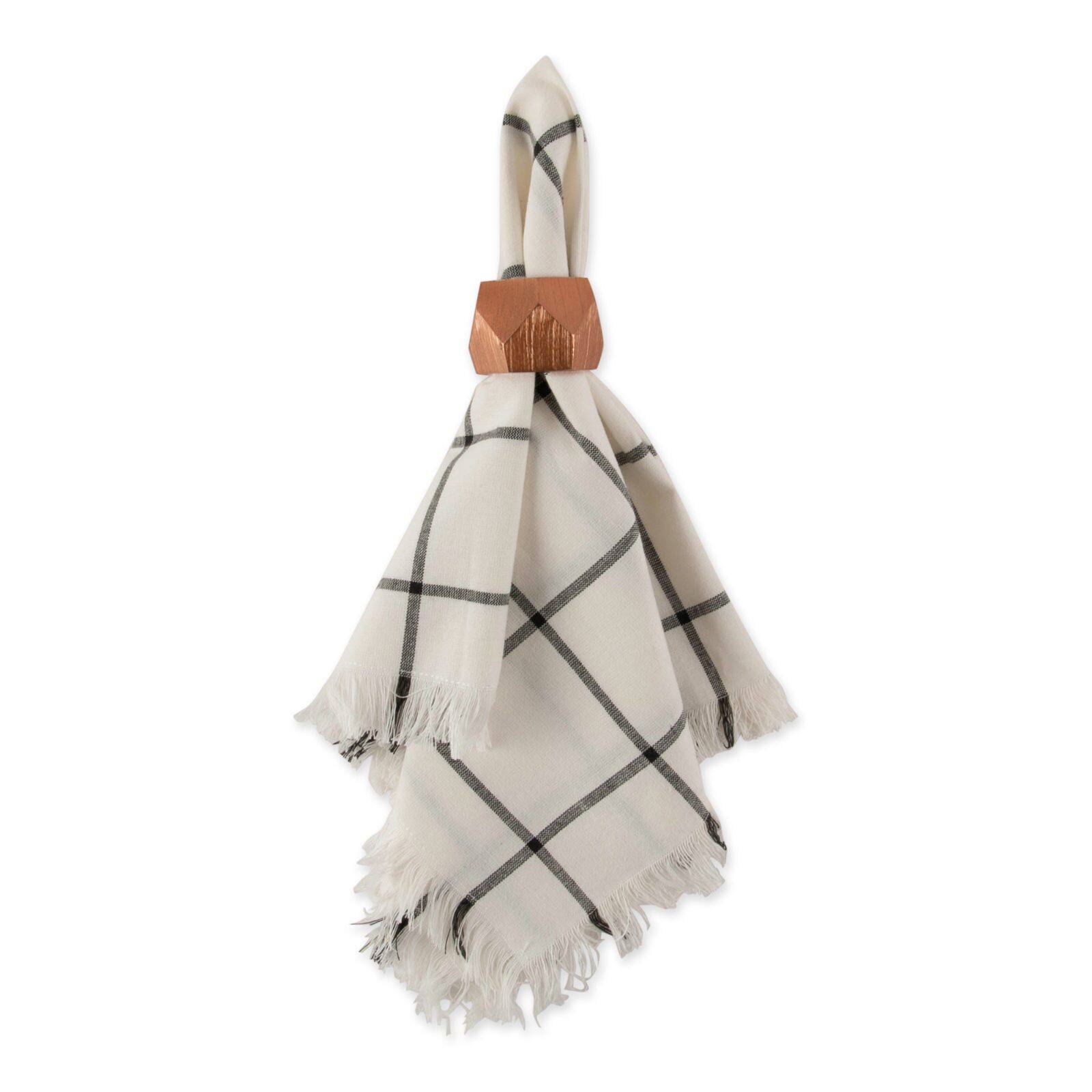DII® Black Check Fringed Cloth Dinner Napkins, 6ct.