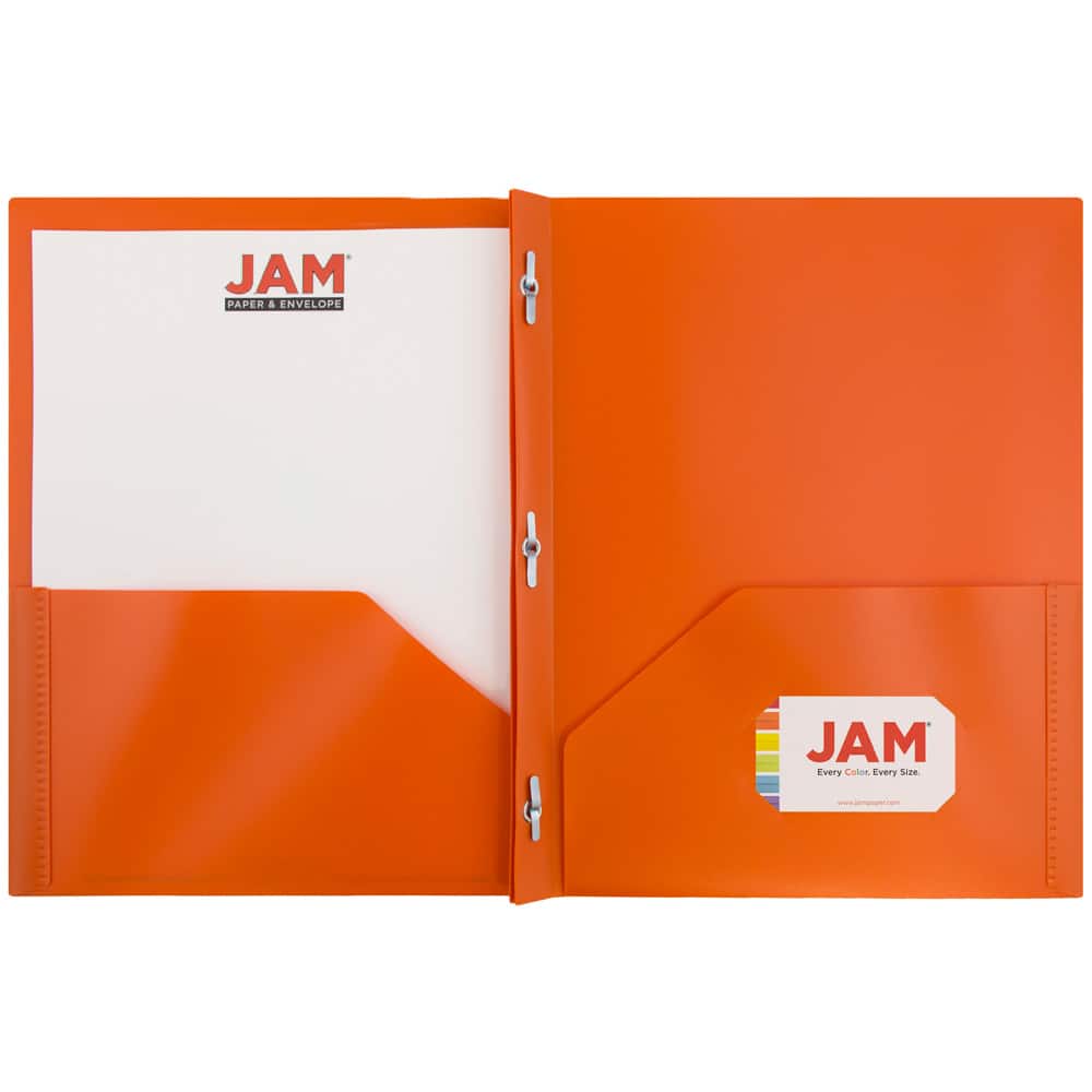 JAM Paper 9.5" x 11" Plastic 2 Pocket School POP Folders with Clasps, 6ct.