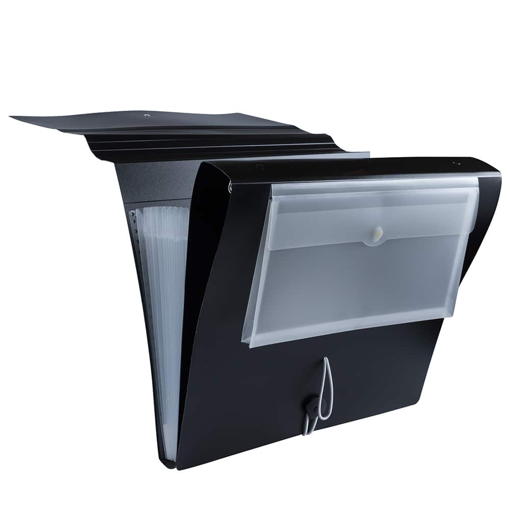 JAM Paper Black Portfolio with Elastic Closure